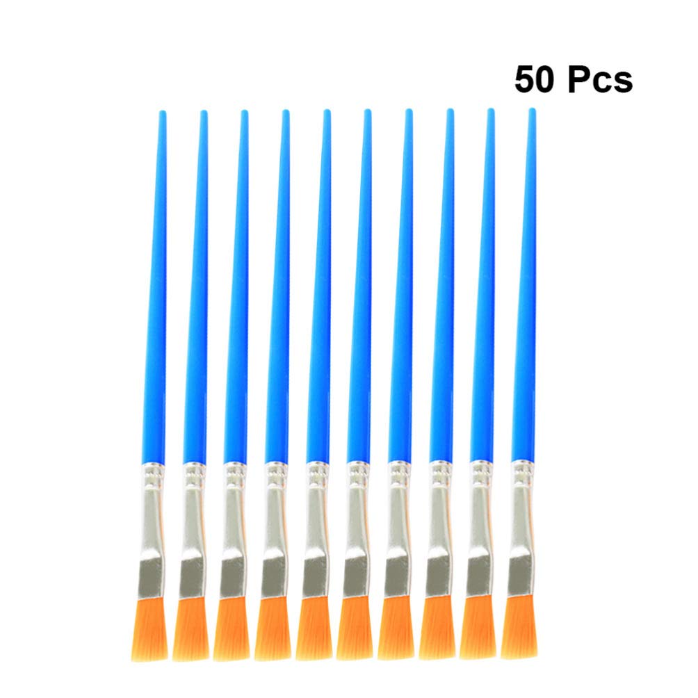 Exceart 50-Piece Oil Painting Brush Set - Professional Nylon Artist Brushes for Kids & Students - Bulk Art Supplies for Canvas, Acrylic & Watercolor Painting - Perfect for School Projects & DIY Art
