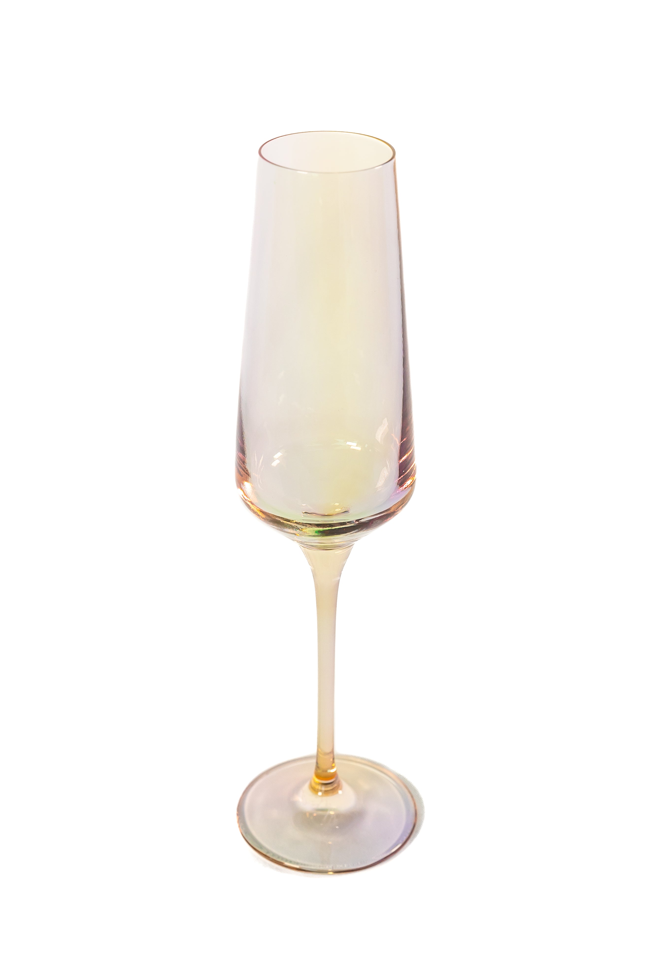 Estelle Colored Champagne Flute Set of 6 - Iridescent Glassware for Wedding, Party & Special Occasions