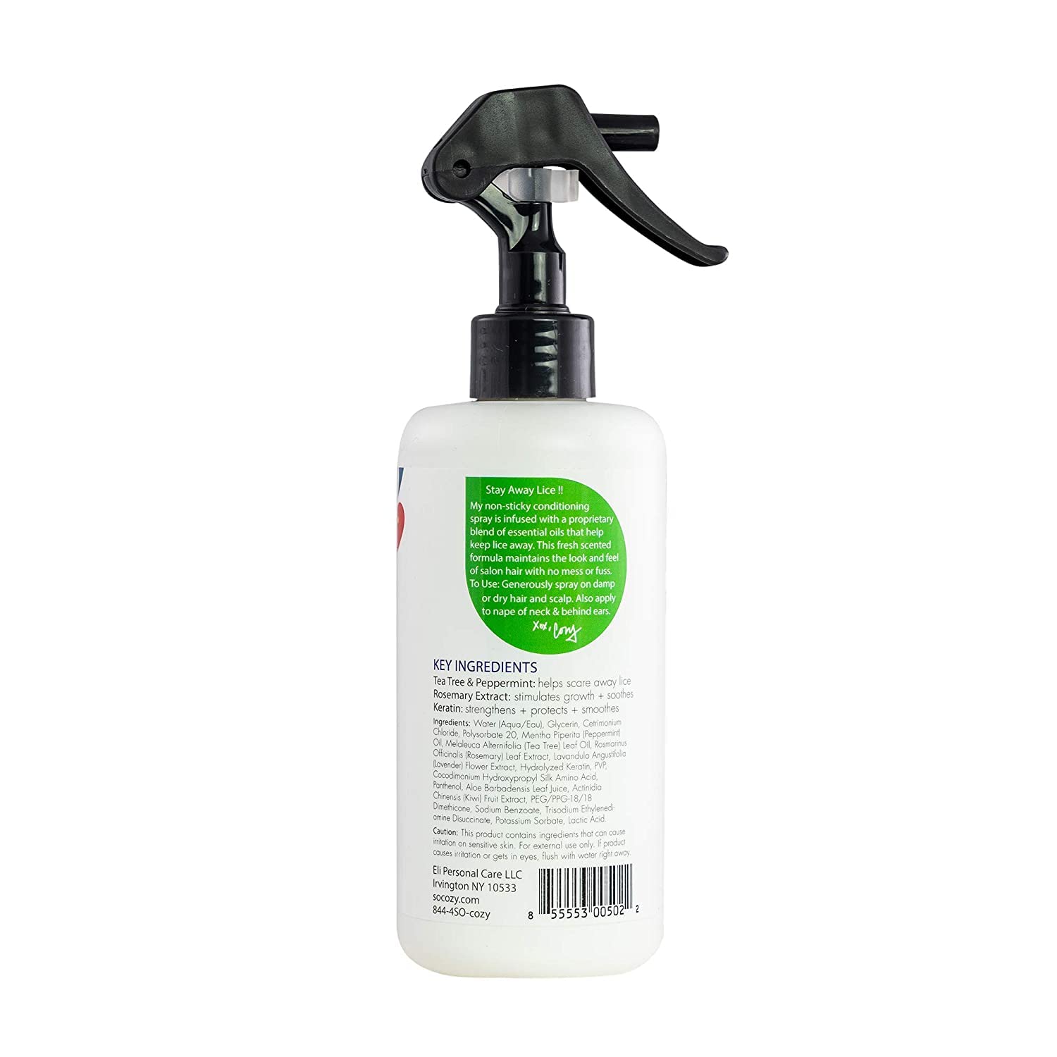 SoCozy Boo Lice Repellent Spray for Kids - 8 Fl Oz Clinically Proven Lice Treatment with Tea Tree Oil, Rosemary Oil & Keratin | Sulfate & Paraben Free | Conditioning Hair Spray for School, Camp & Sleepovers