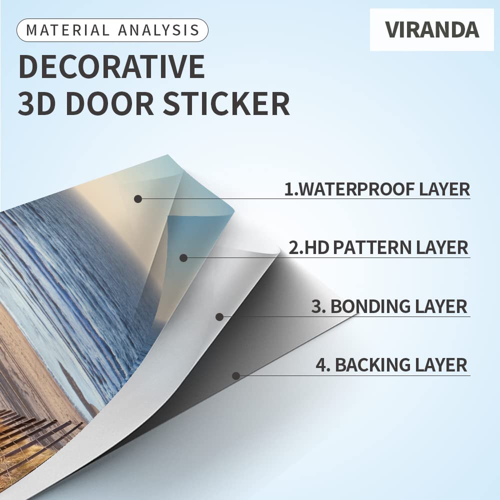 3D Peel and Stick Horse Wall Decals - Removable PVC Waterproof Door Stickers (35.4