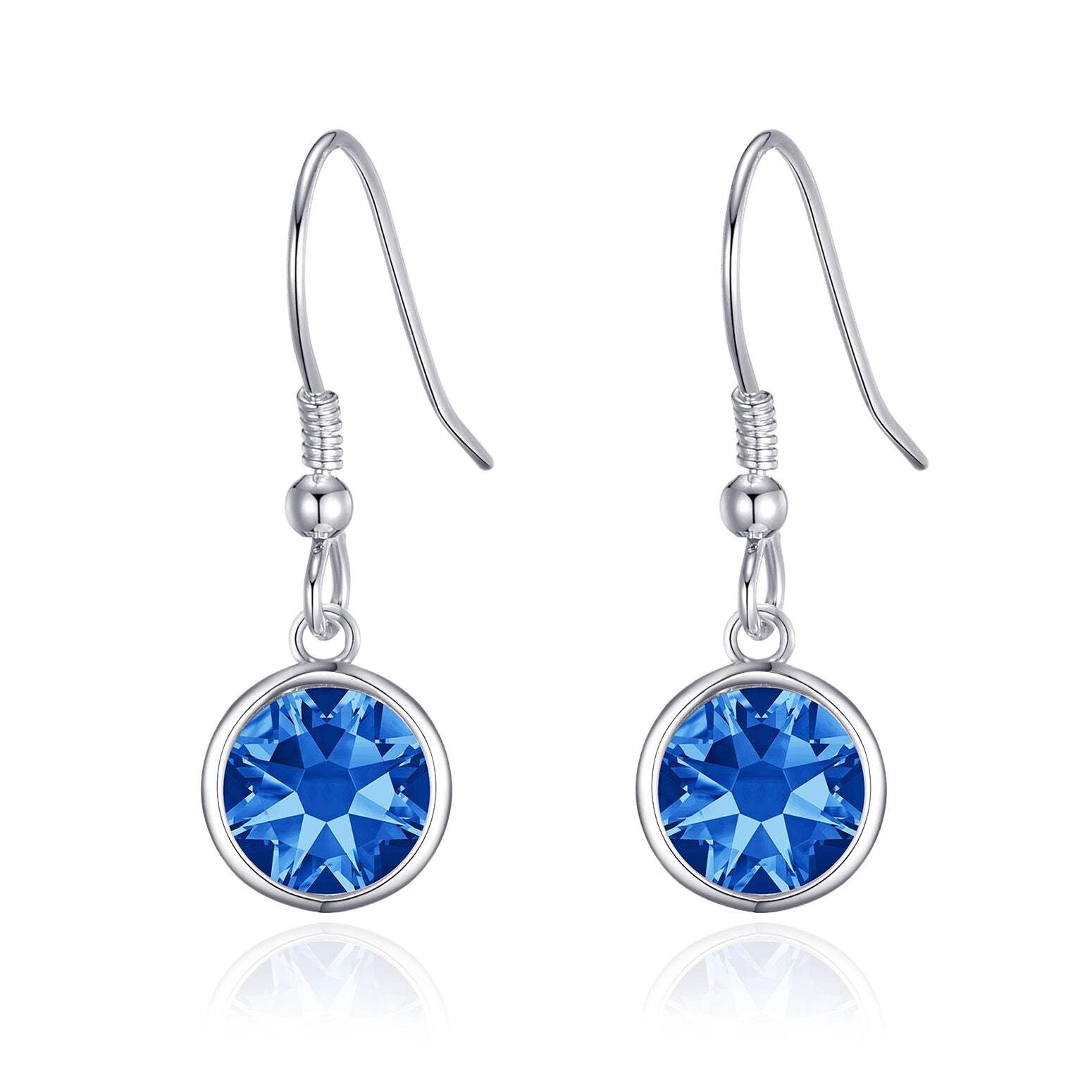 Sapphire Zirconia Drop Earrings - September Birthstone Jewelry for Women