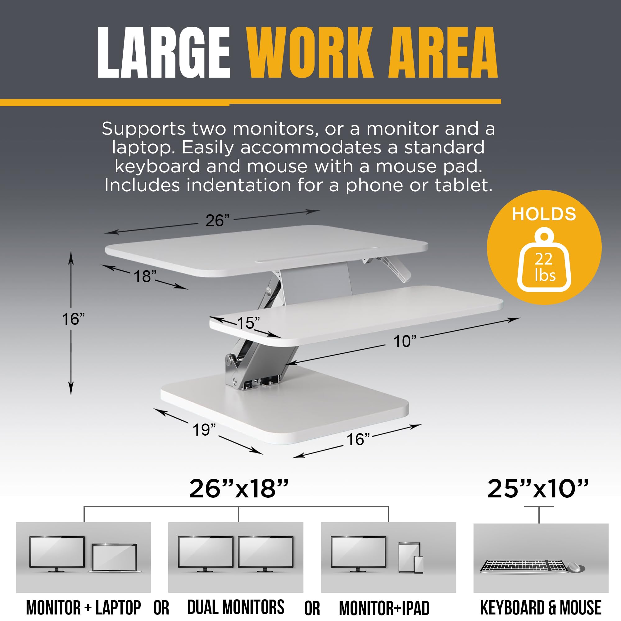 Adjustable Standing Desk Converter - 26