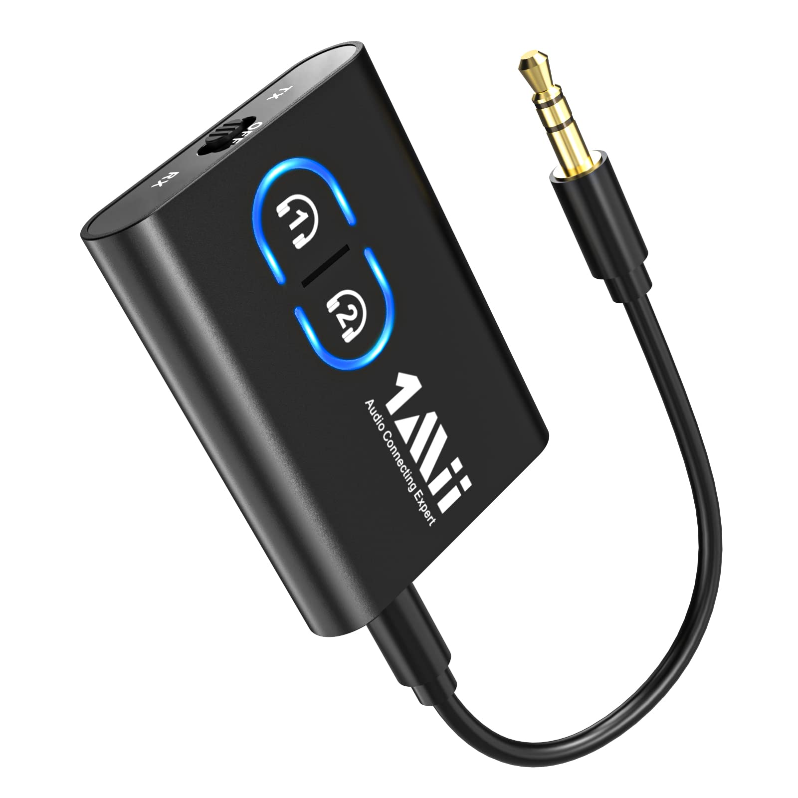1Mii Bluetooth 5.3 Transmitter and Receiver for TV - Wireless Audio Adapter with Dual Link AptX Adaptive, Low Latency & HD Sound | Compatible with Home Stereo, Headphones, Airplane, Boat and Gym Use