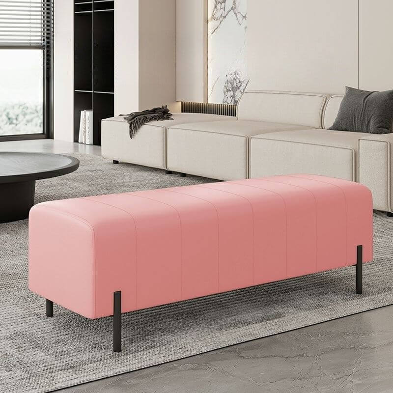 Premium Faux Leather Storage Ottoman Bench - Modern Rectangular Footrest with Tufted Design for Living Room, Bedroom & Entryway - Perfect Home Decor for Stylish Women