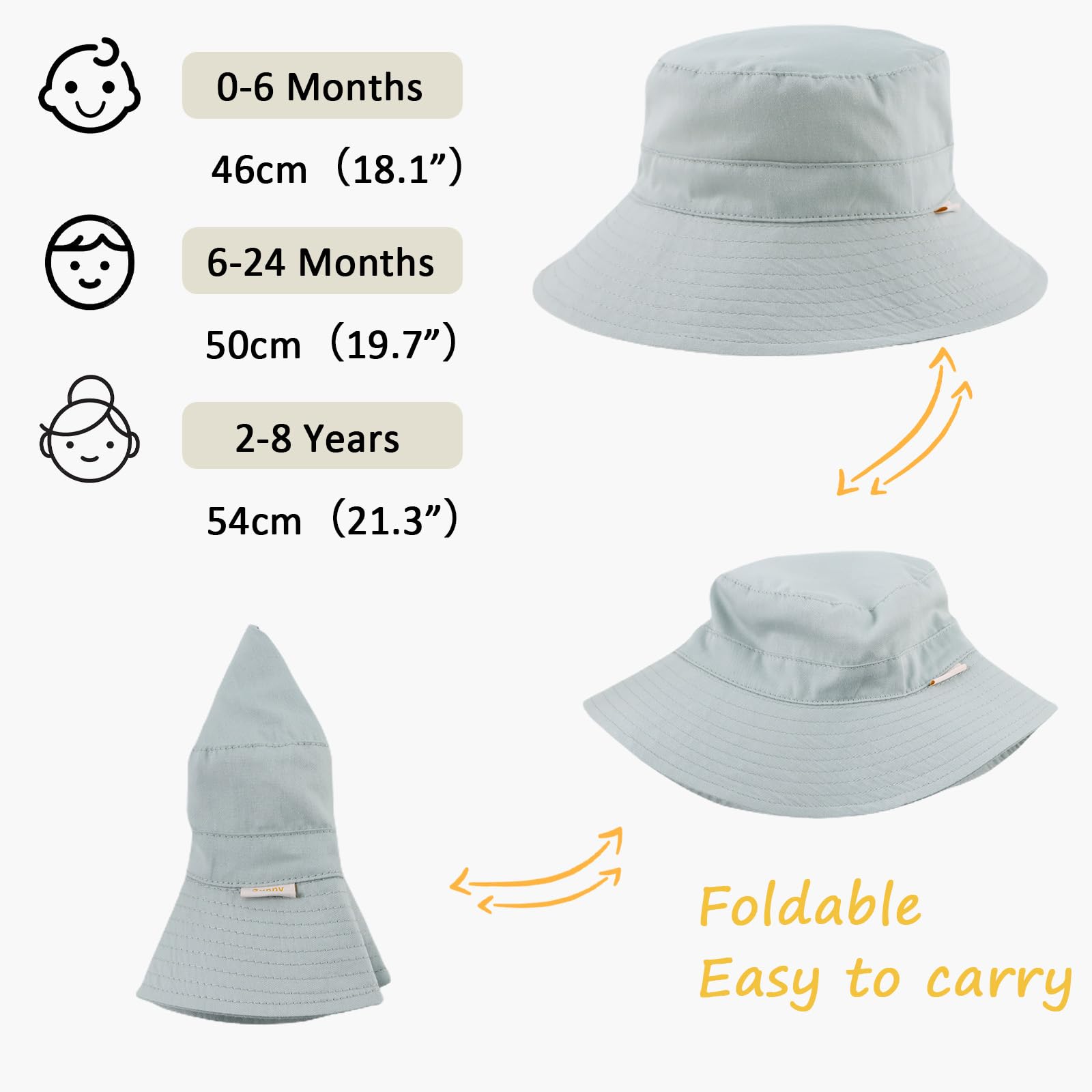Baby & Toddler Sun Hat for Girls & Boys - UV Protection Bucket Hat for Newborns & Infants | Summer Beach Cap for Kids - Perfect for Outdoor Play, Park, and Beach Trips