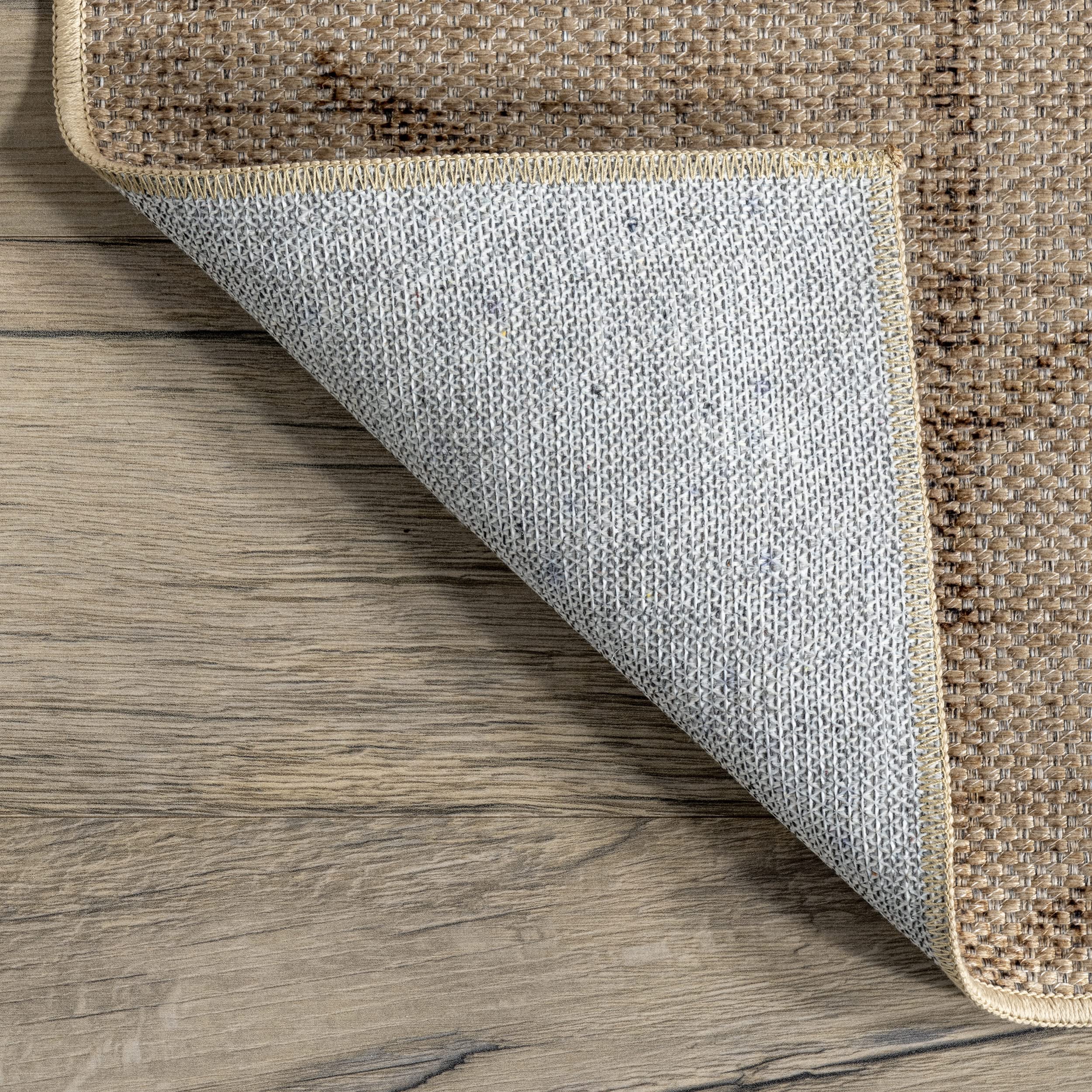 nuLOOM Lauren Liess Lori Arrow Easy Jute Machine Washable Area Rug 8x10 Natural - Perfect for Living Room, Bedroom & Home Decor