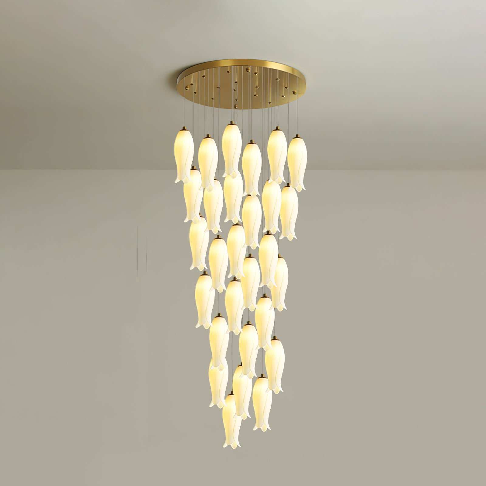 Luma Flora Staircase Chandelier - Modern Crystal Ceiling Light for Stairwell, Hallway & Entryway - Elegant Home Decor Lighting