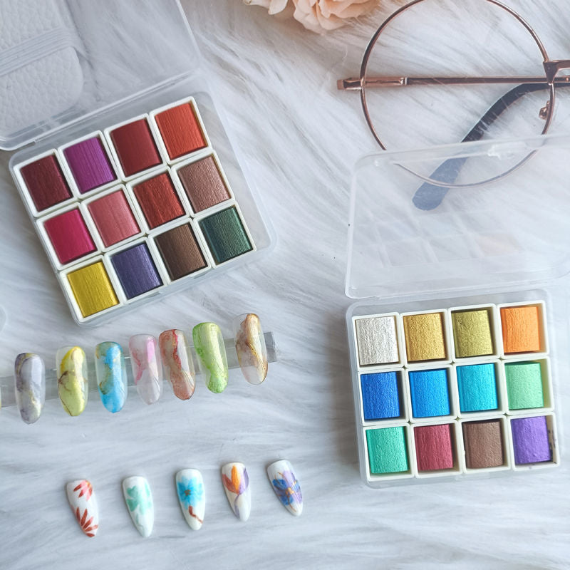 Premium Metallic Pearlescent Watercolor Paint Set - 4 Vibrant Colors for Professional Artists & Crafters | Perfect for Canvas Painting, DIY Projects & Art Classes
