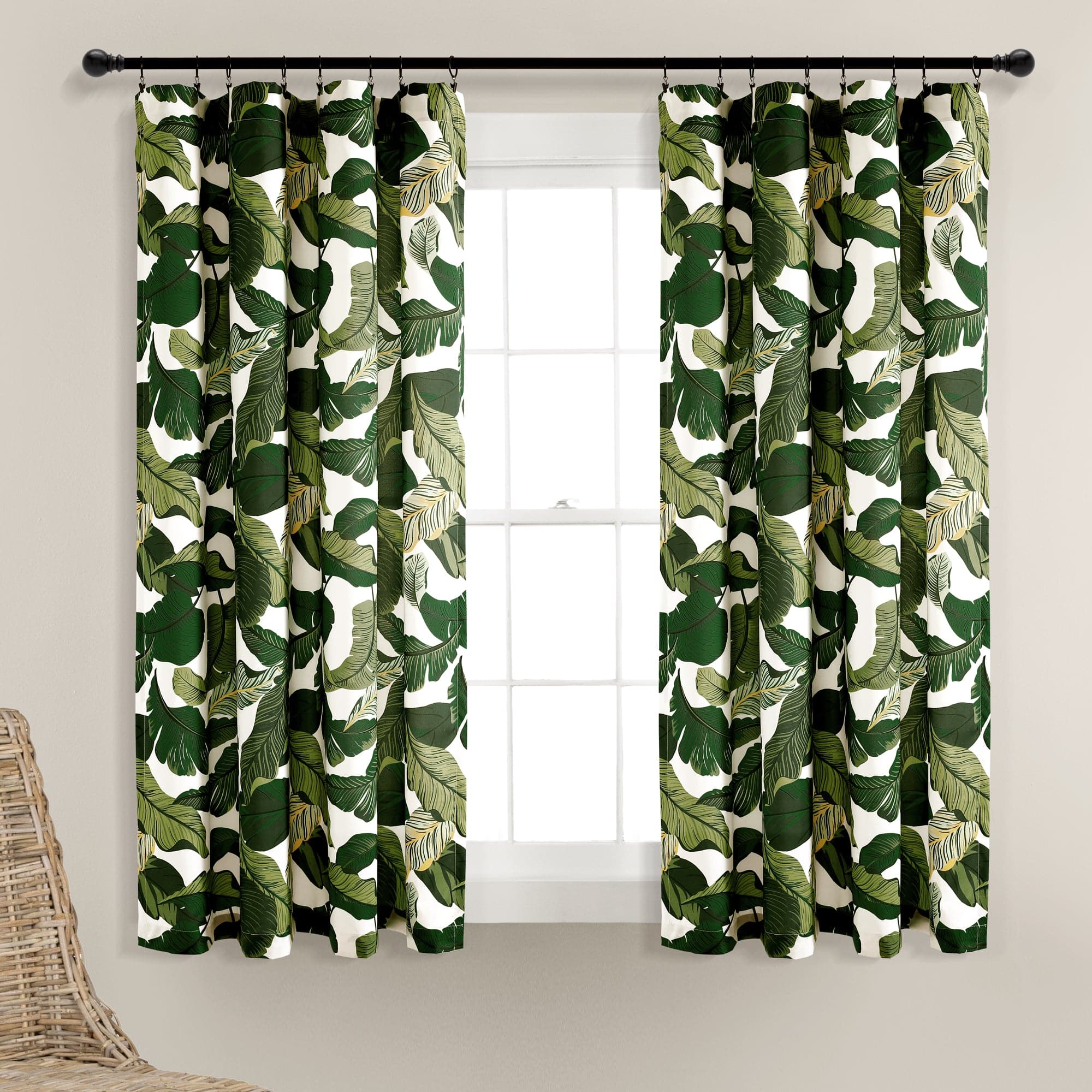 Tropical Paradise Window Curtain Panel Set - Vibrant Floral Print Blackout Drapes for Living Room & Bedroom - Perfect for Beach House Decor, Vacation Rental & Coastal Style Homes