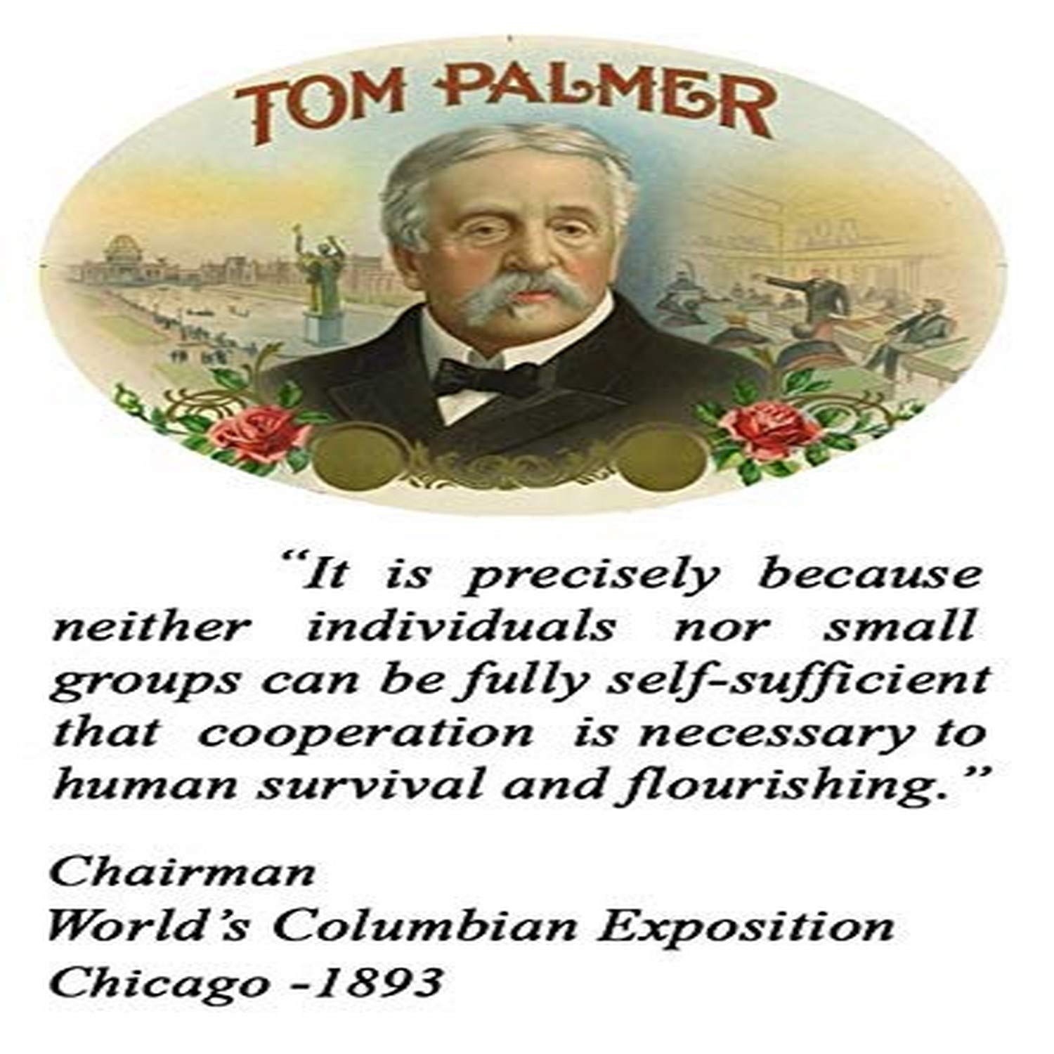 Tom Palmer Cigar Inner Label - Vintage 1892-1893 Columbian Exposition Commemorative Cigar Band | Collector's Item for Cigar Aficionados & History Enthusiasts | Perfect for Display Cases, Gift Boxes & Historical Collections