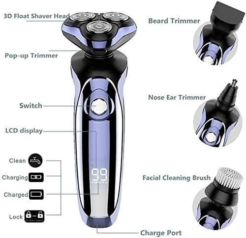 Best Men's Electric Shaver - Waterproof Cordless Rotary Razor with Beard Trimmer & USB Charging | Dry/Wet Use for Travel, Home & Office Shaving | Perfect Gift for Husband & Father