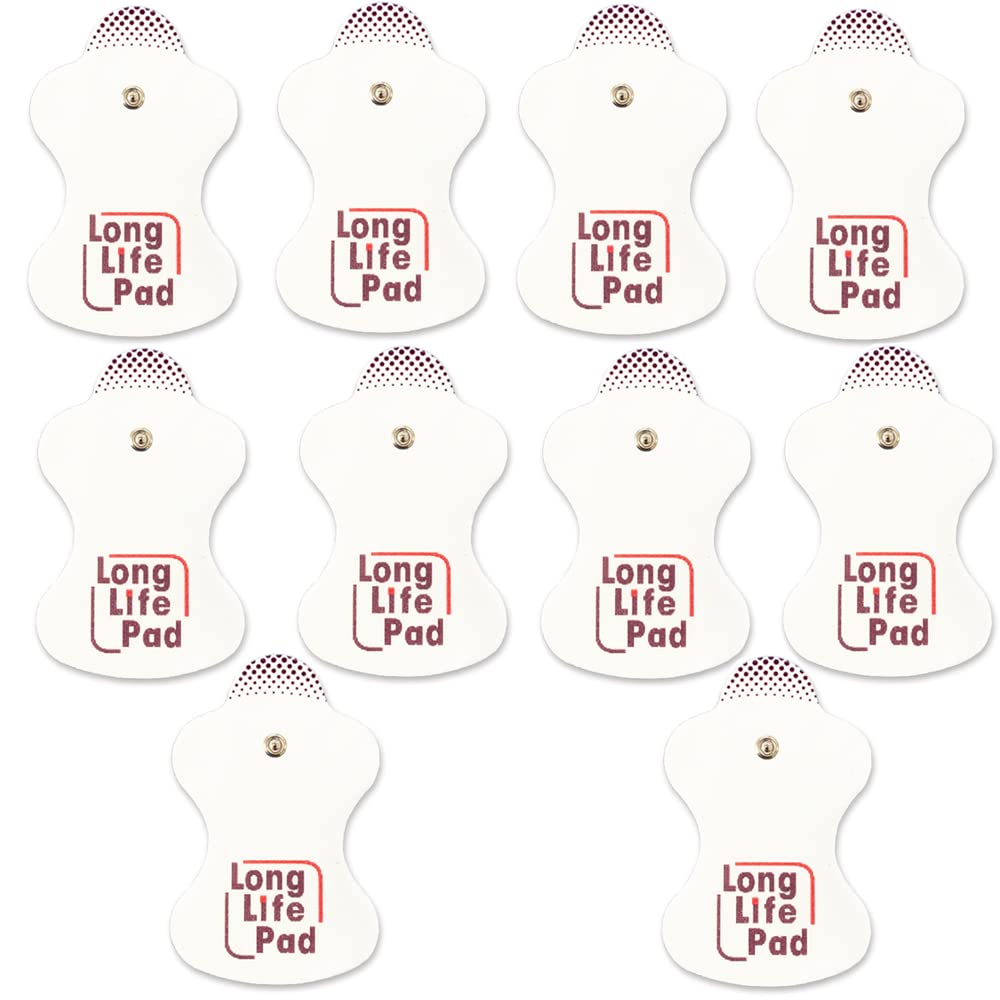 10 Pack TENS Unit Replacement Electrode Pads - Adhesive Gel Pads for Muscle Pain Relief & TENS Therapy - Compatible with Omron, Perfect for Back, Neck, Shoulder & Joint Pain Treatment at Home or Physical Therapy
