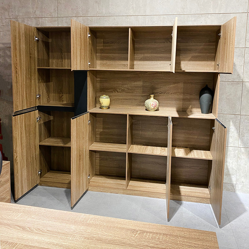 ADRIANO 218cm Light Brown Display Unit - Perfect for Living Room, Bedroom, and Office Storage Organization