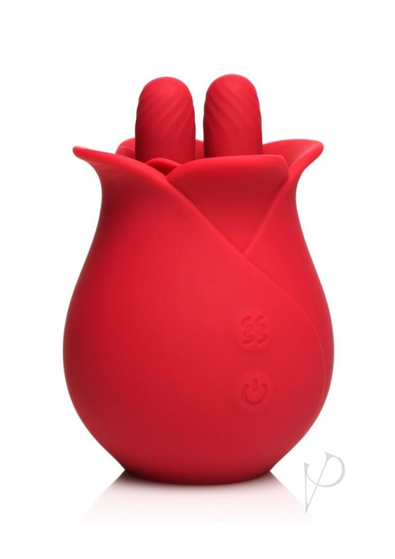Bloomgasm The Rose Fondle 10x Silicone Rechargeable Rose Vibrator for Clitoral Stimulation - Red | Perfect for Couples & Solo Play, Sensual Massage & Intimate Moments