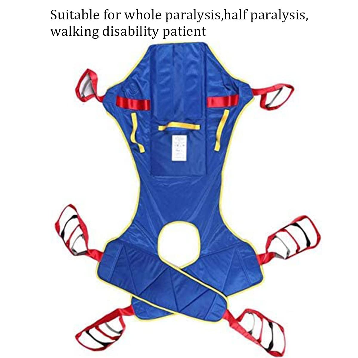 Full Body Patient Lift Sling - Heavy Duty Transfer Belt with Head & Neck Support, Split Legs & Commode Opening - Elderly & Disabled Care (Up to 180kg/400lbs) - Ideal for Home Use, Nursing Homes & Rehabilitation Centers