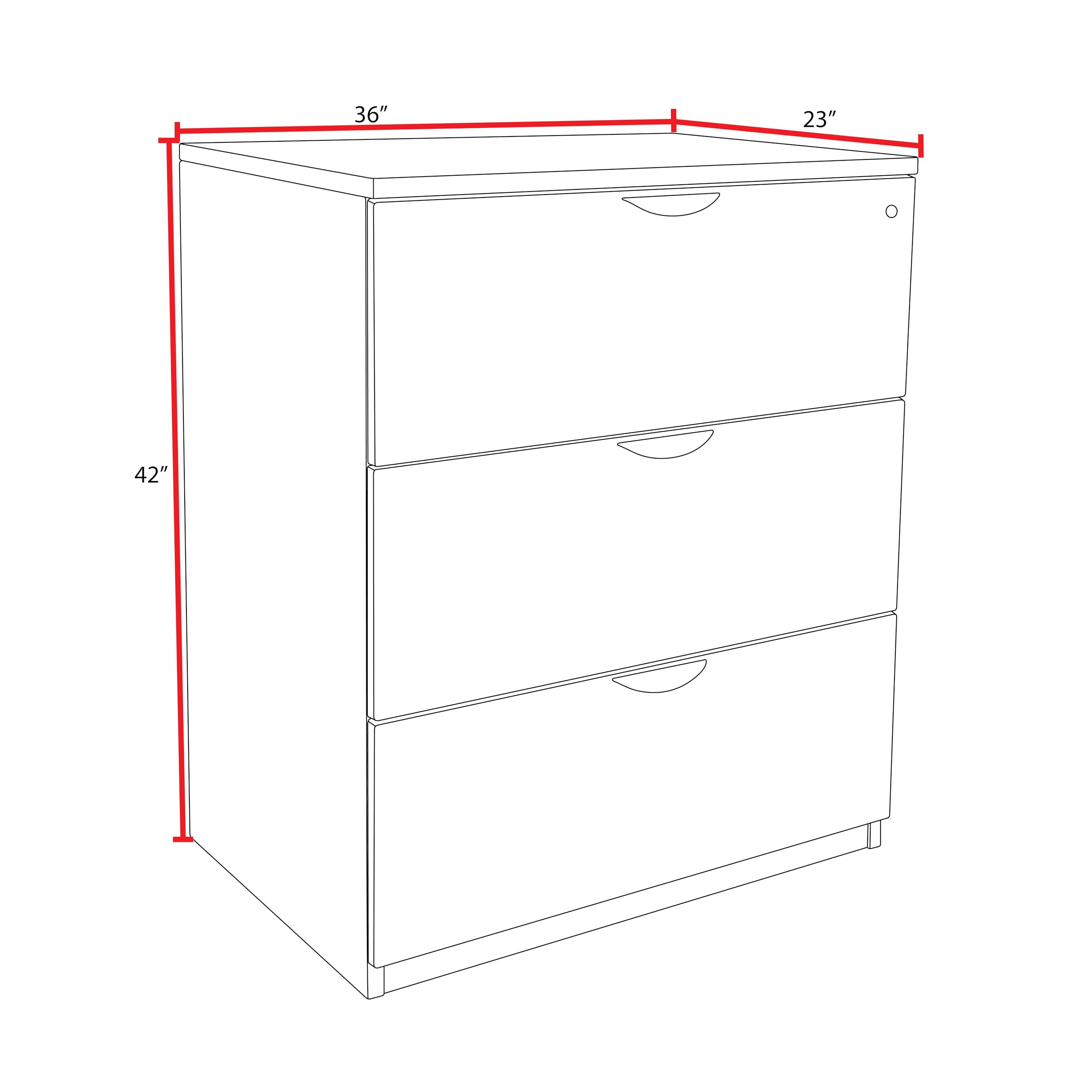 Regency Seating Legacy Stand Up Lateral File Cabinet - Mahogany Wood Office Storage for Files & Documents - Perfect for Home Office, Business, and Professional Workspaces