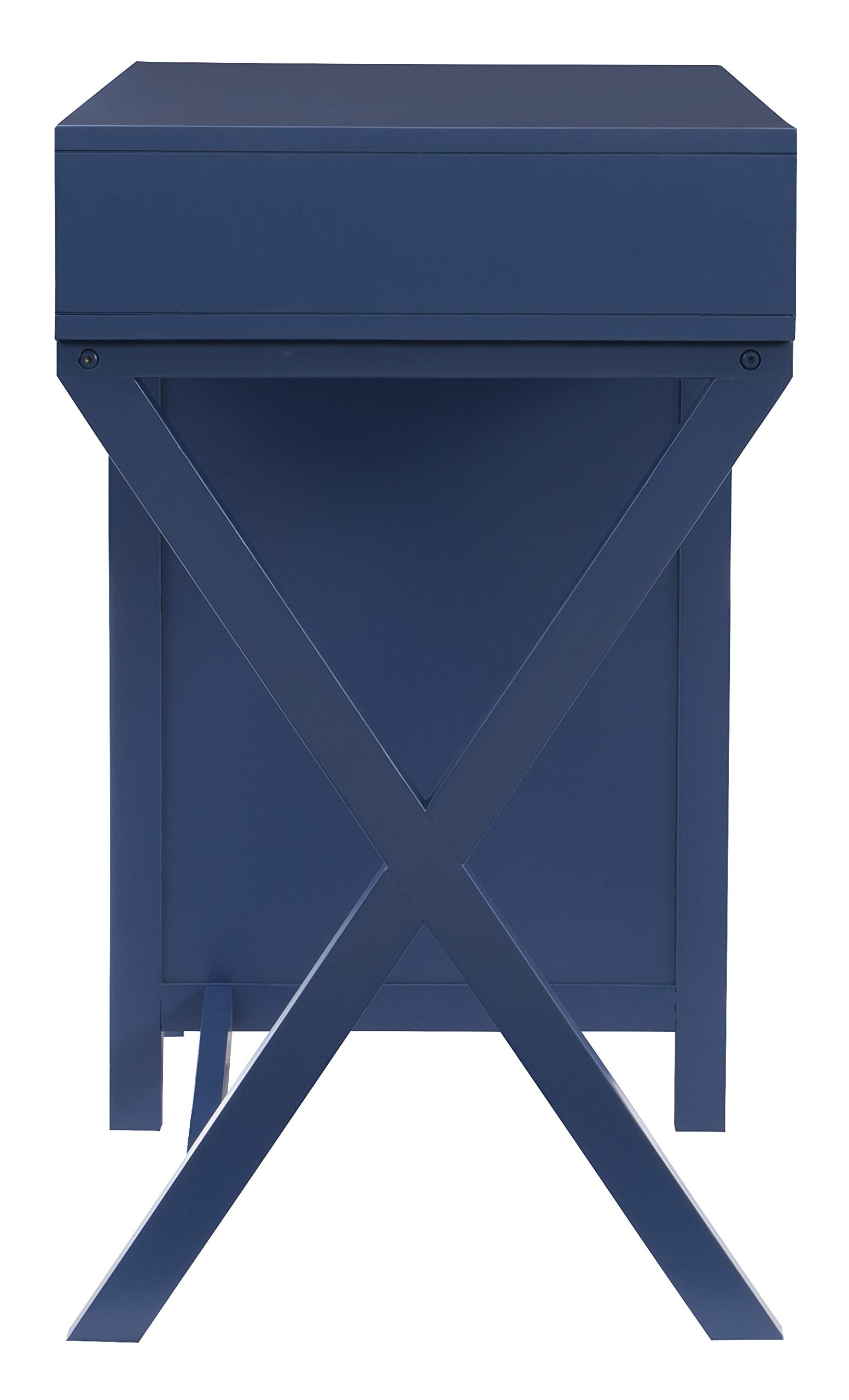 Linon Sadie Navy Blue Modern Classic Side Storage Desk - Stylish Home Office Furniture with Drawers for Organization | Perfect for Small Spaces, Dorm Rooms & Workspaces