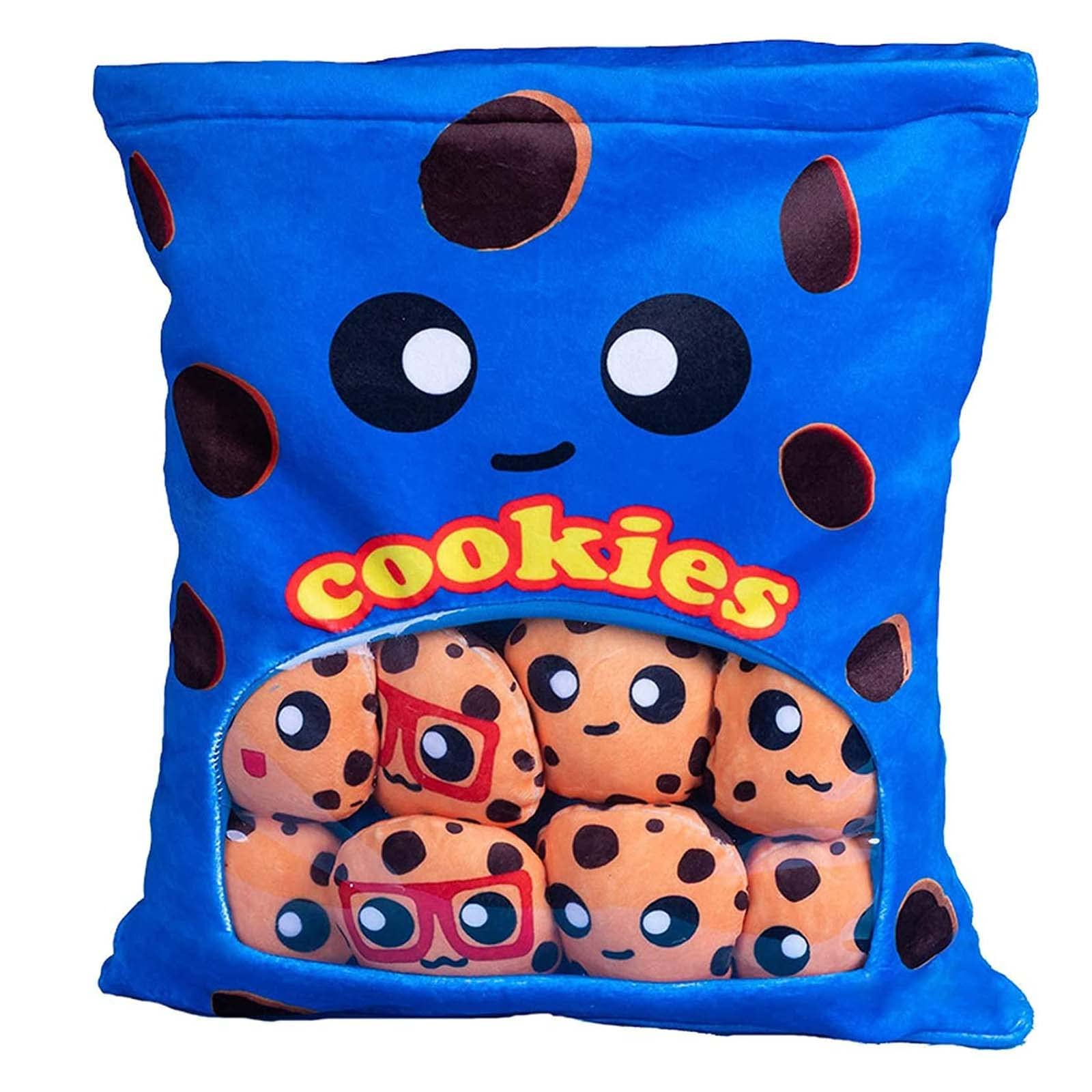 Cheesy Puffs Plush Toy - Soft Stuffed Cheese Puff Pillow with 8 Balls, Fun Game & Cute Gift for Kids, Girls, Boys & Girlfriends - Perfect for Birthdays, Playtime & Room Decor (Blue)