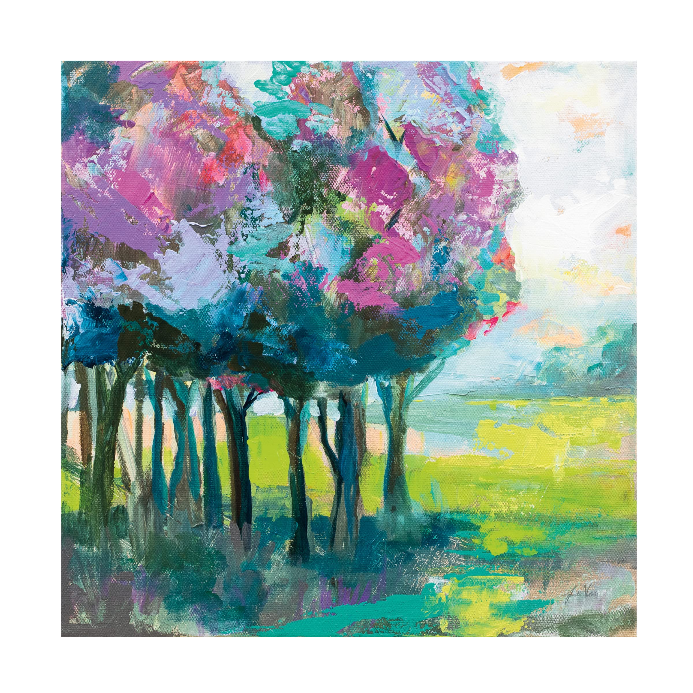 Trademark Fine Art 'The Orchard' by Jeanette Vertentes - 18x18 Stretched Canvas Wall Art - Perfect for Living Room, Bedroom & Office Decor