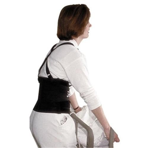 Impact 7379S Deluxe Back Support Belt - 7 Inch Back Panel with Adjustable Suspenders - Small Size Black - Ideal for Warehouse Workers, Construction & Heavy Lifting Jobs