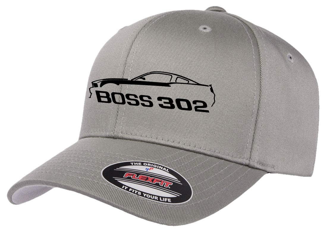 Boss 302 Mustang Flexfit Baseball Cap | Ford Classic Car Hat for Driving & Racing