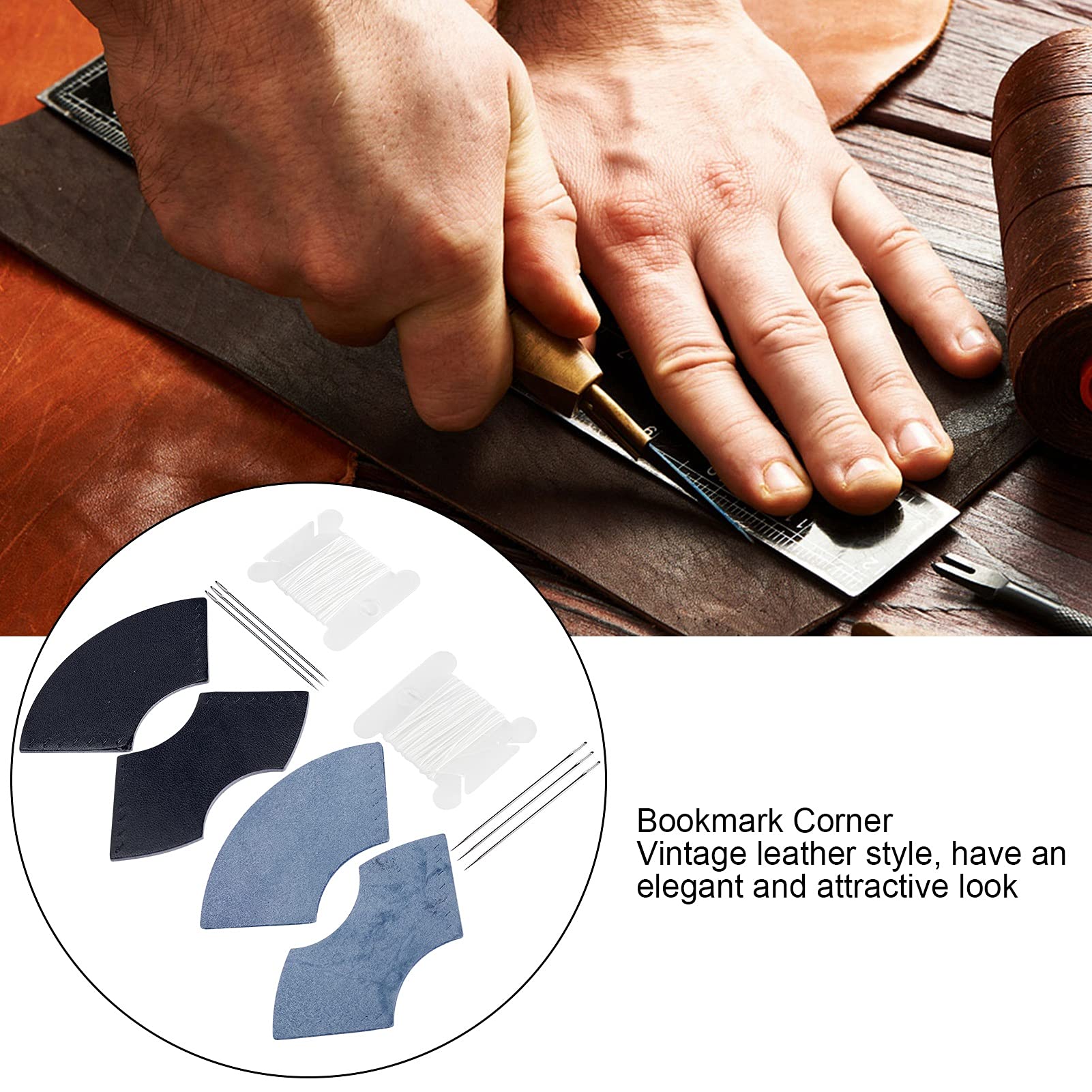 Premium Leather Splicing Patch - Comfortable DIY Craft Bookmarks for Books, Journals & Scrapbooking | Perfect for Book Lovers & Handmade Gift Ideas