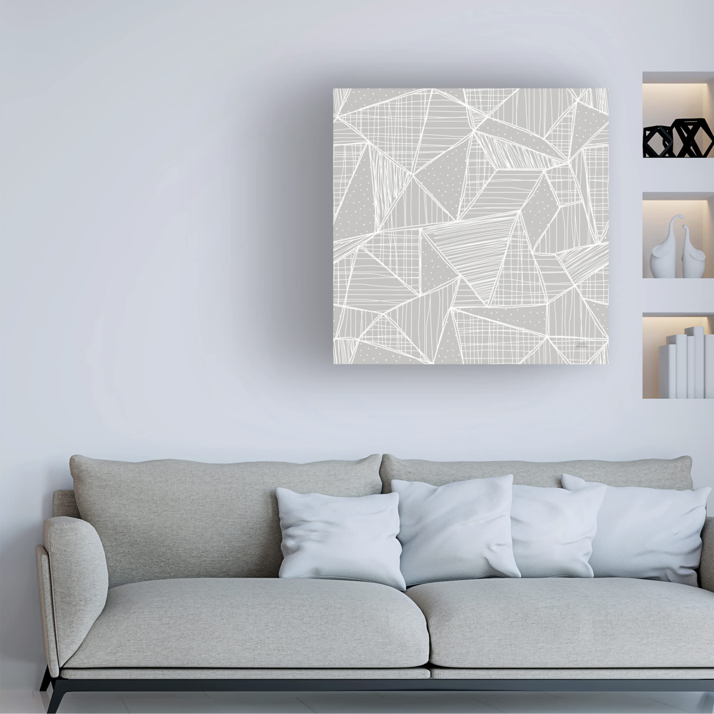 Laura Marshall 'Spring Blooms Pattern XD' Floral Canvas Wall Art - Modern Botanical Home Decor for Living Room, Bedroom & Office