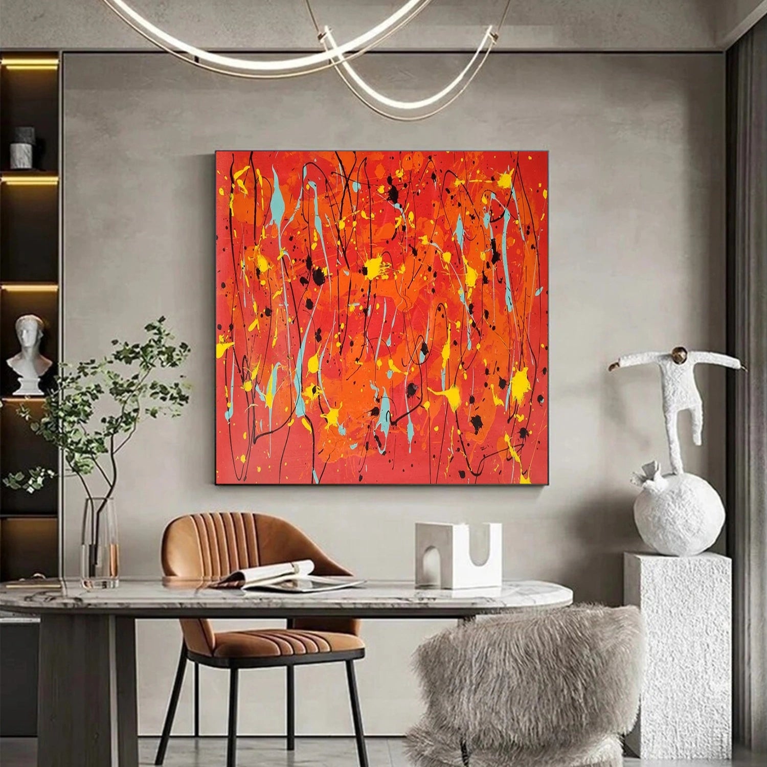 Pollock Art #JP011 - Abstract Drip Painting Canvas Wall Art for Home & Office Decor | Modern Artwork for Living Room, Bedroom, Office