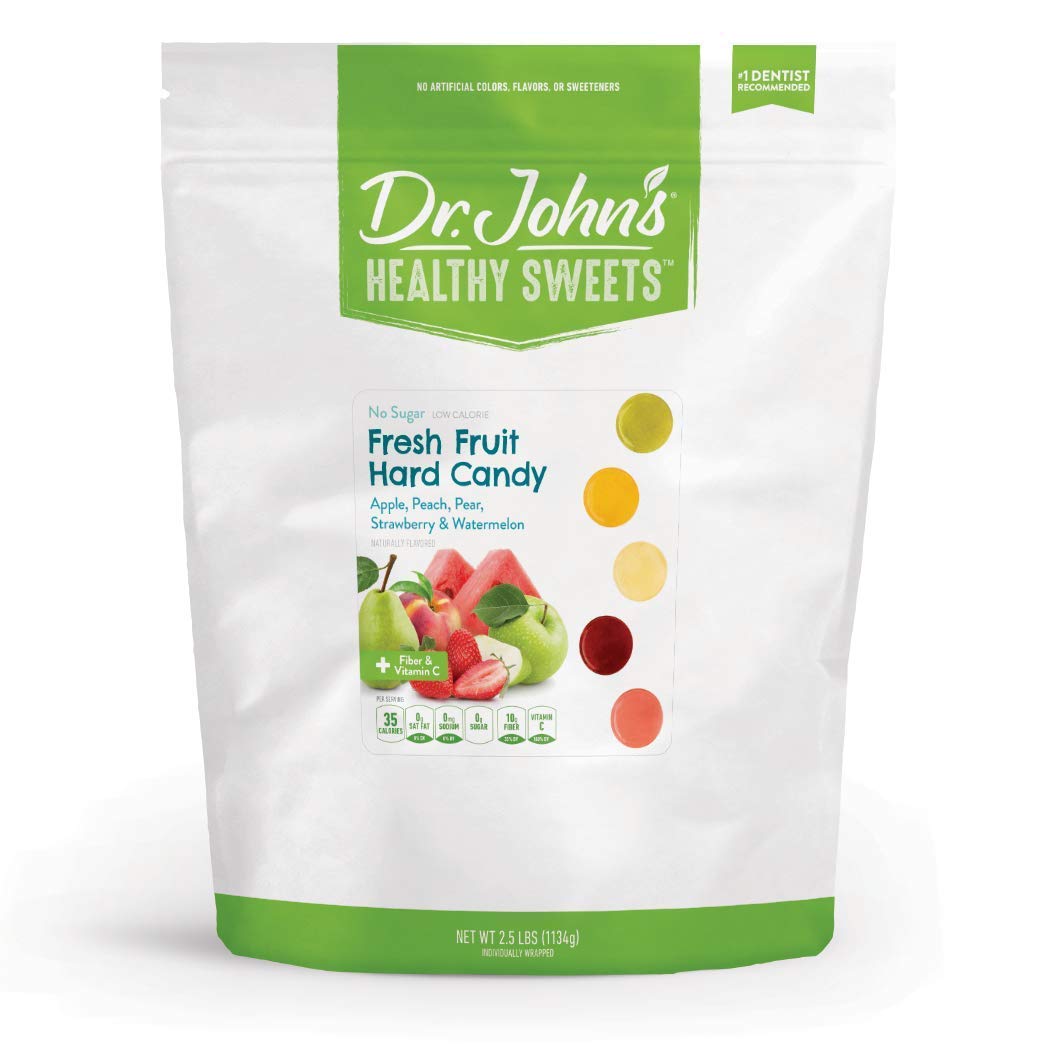 Dr. John’s Sugar Free Hard Candy - Zero Sugar, Low Calorie, Keto & Vegan Friendly, Gluten Free with Natural Fruit Flavors (252 Count, 2.5 LB) - Perfect for Diabetics, Weight Loss & Healthy Snacking