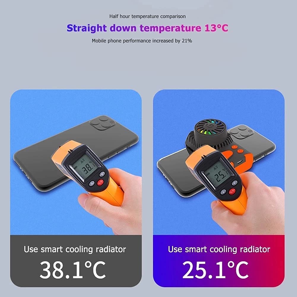 Semiconductor Phone Cooler - 3-Second Fast Cooling Mobile Phone Radiator & Fan for Gaming, Live Streaming - Perfect for iPhone, Android, and Long Gaming Sessions