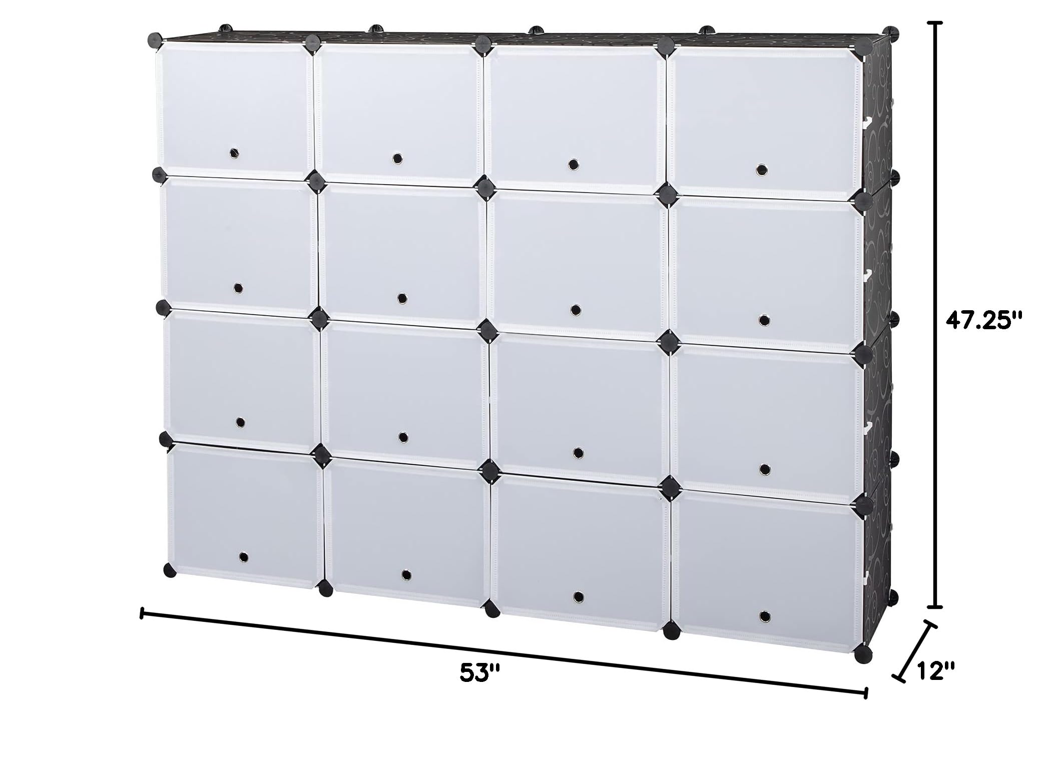 8-Tier Portable 64 Pair Shoe Rack Organizer - 32 Grids Tower Shelf Storage Cabinet for Closet, Entryway & Bedroom - Space Saving Shoe Storage Solution - Black