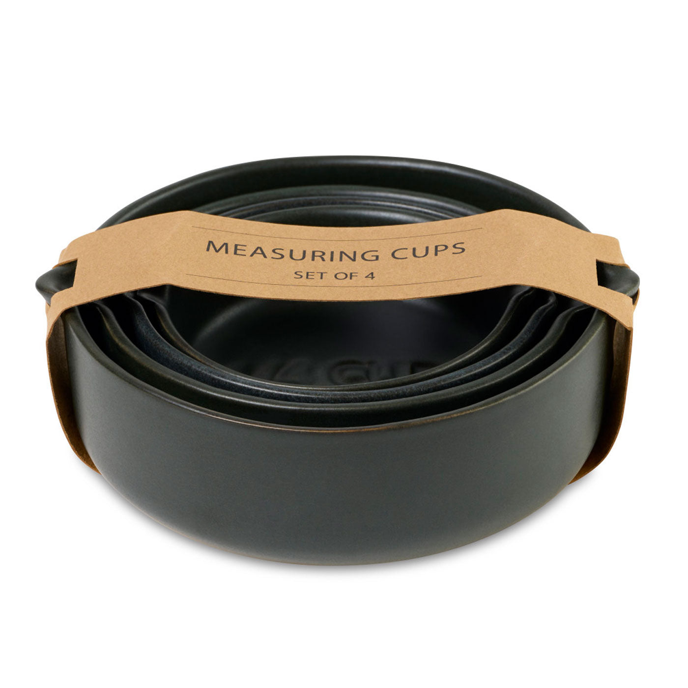 Customized Stoneware Measuring Cups Set - Black Be Home Nested Kitchen Measuring Cups for Baking, Cooking & Coffee Scooping
