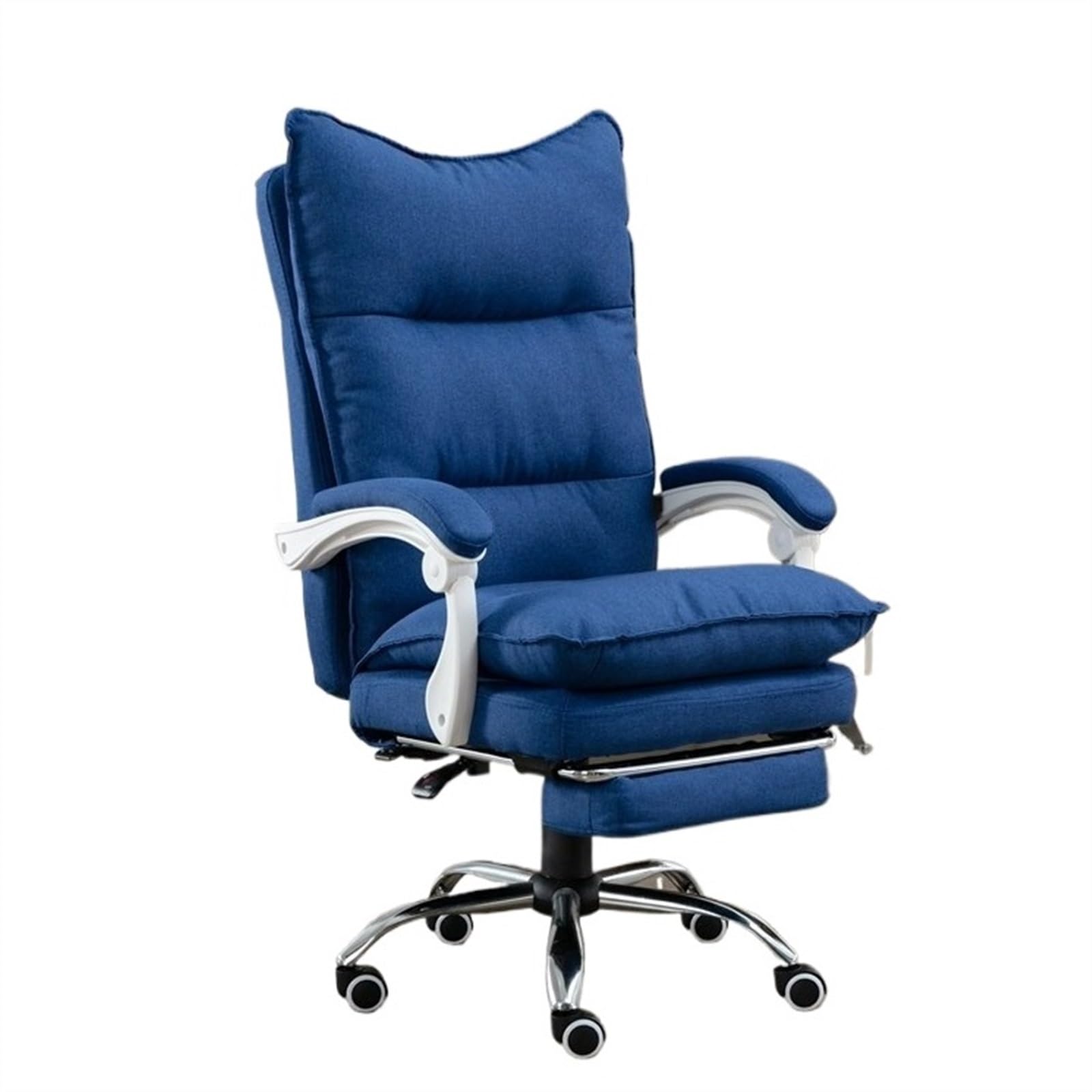 Premium Ergonomic High Back Executive Office Chair with Footrest - Adjustable Leather Desk Chair for Home & Office - Comfortable Support for Long Hours (Blue) - Perfect for Workstations, Gaming & Study Spaces
