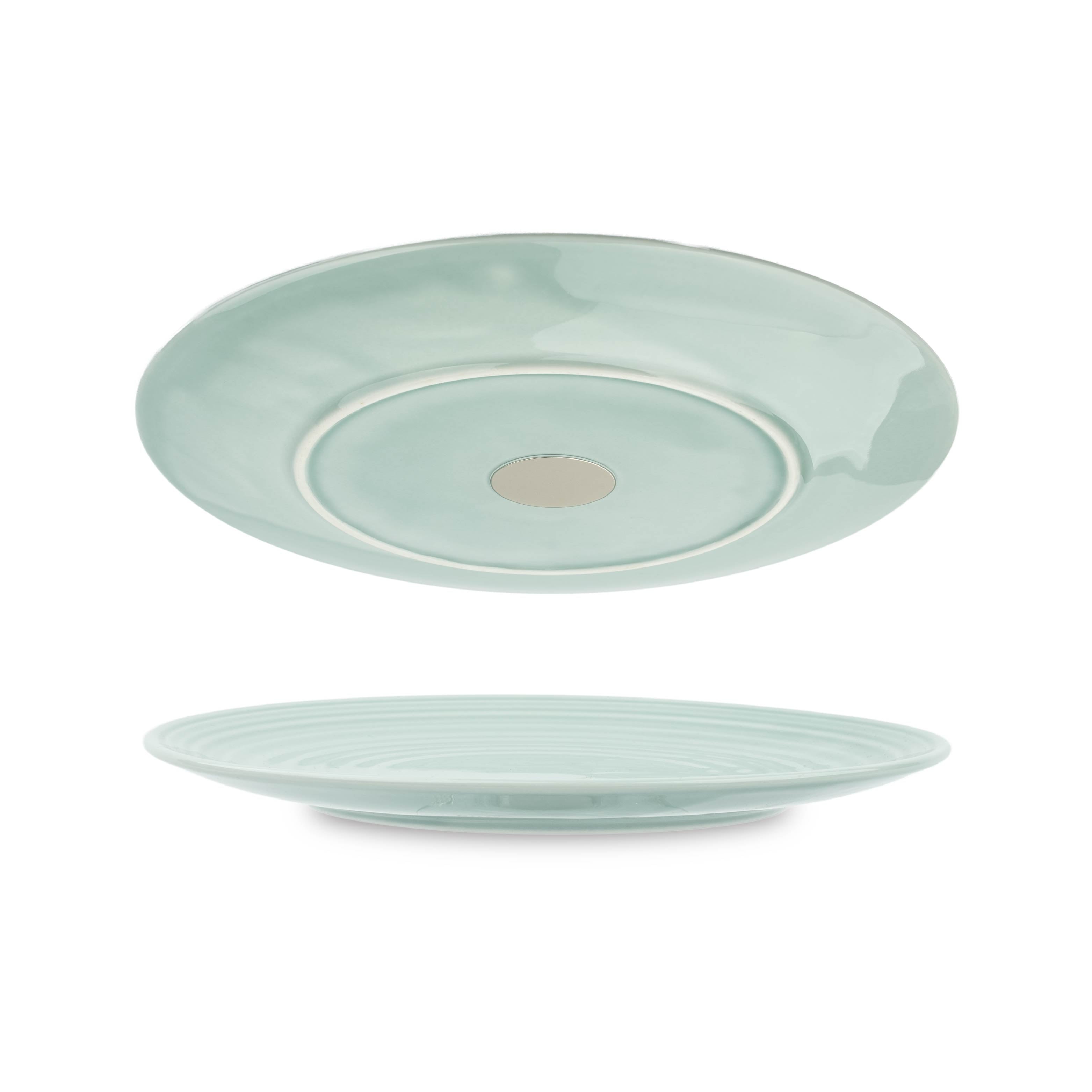Premium 23cm Cyan Porcelain Plate with Magnet - Elegant Dining & Kitchen Decor for Home, Parties & Gifts