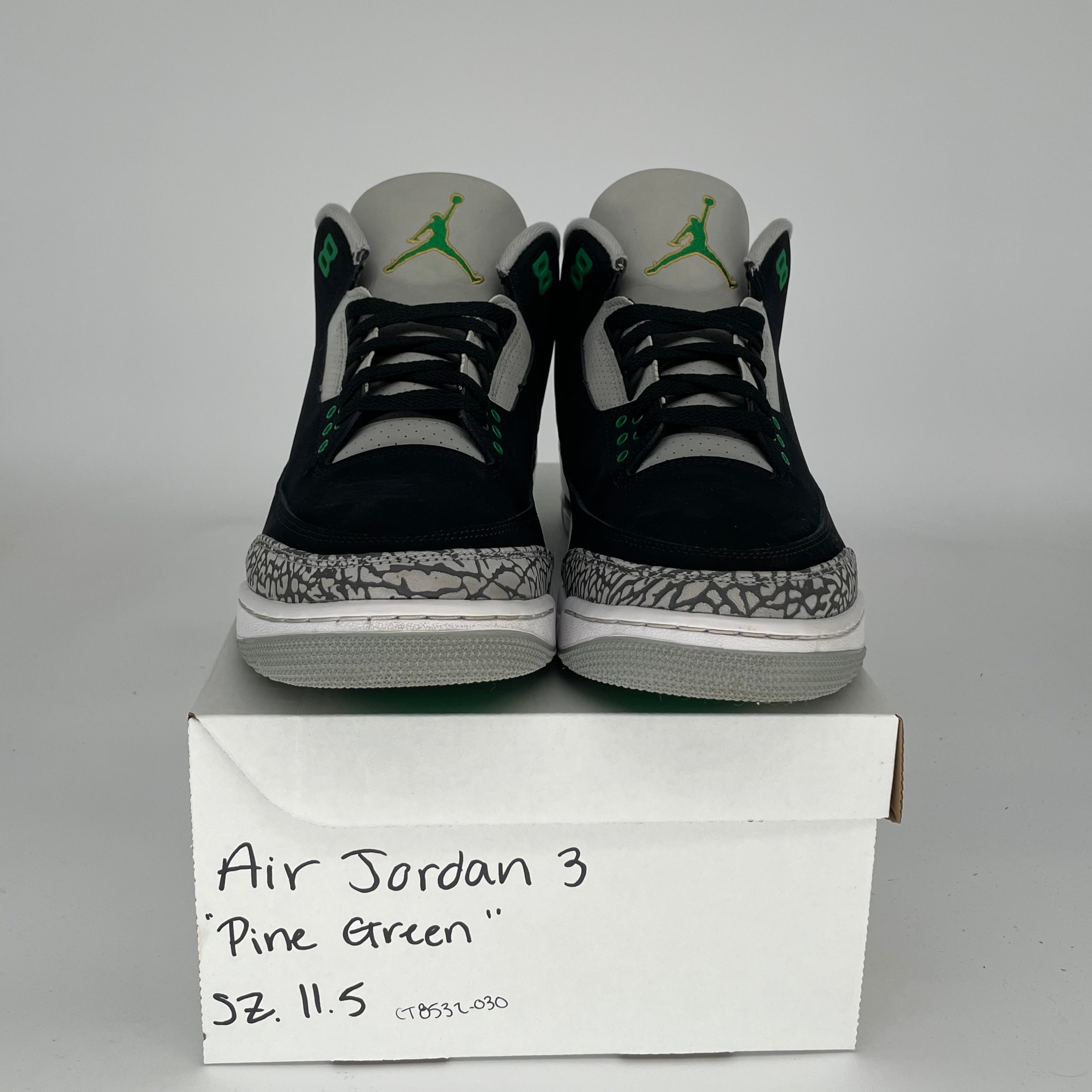 AIR JORDAN 3 Retro Pine Green Men's Basketball Shoes Size 11.5 - Style CT8532-030 | Authentic Sneakers for Casual Wear, Sports & Street Fashion