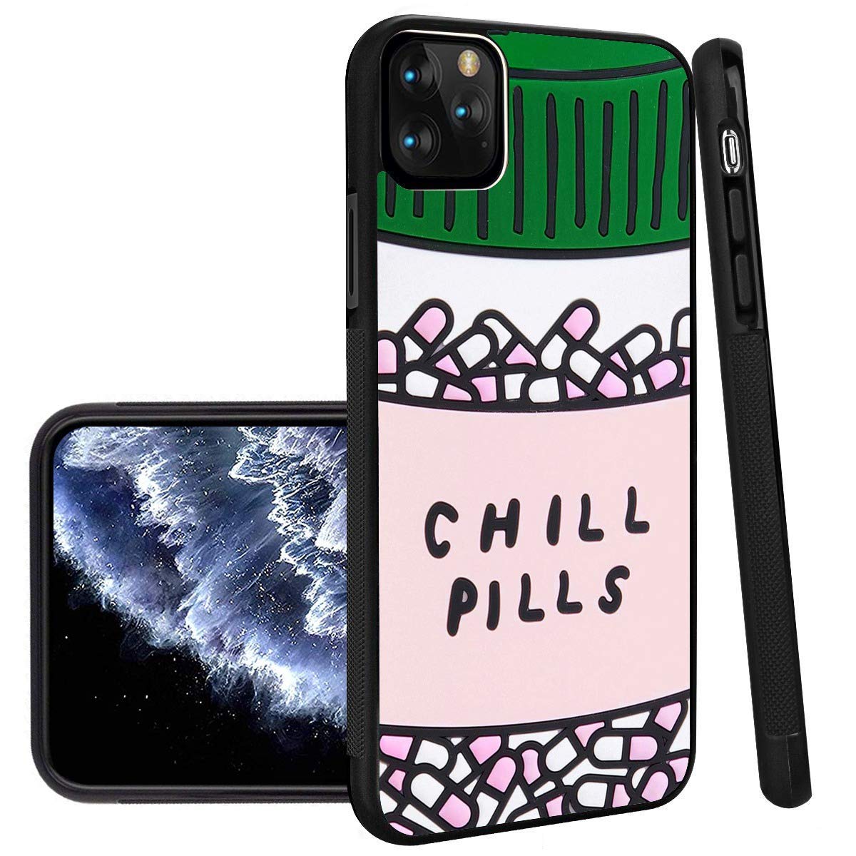 Chill Pills iPhone 11 Pro Max Case - Shockproof TPU Protective Cover with Non-Slip Soft Design for iPhone 11 Pro Max (6.5 Inch) - Perfect for Everyday Use, Travel & Outdoor Activities