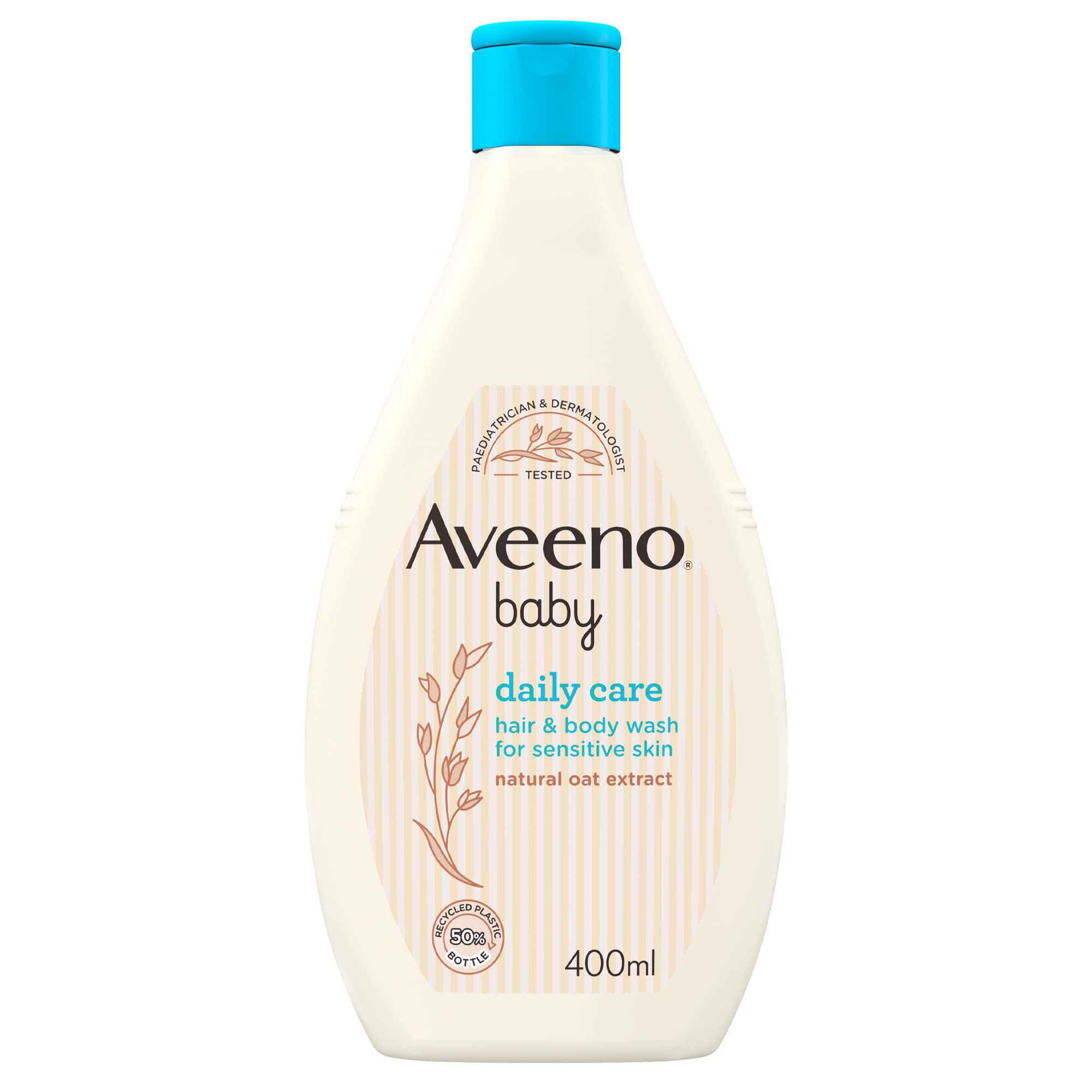 AVEENO Baby Daily Moisturizing Hair & Body Wash 400ml - Gentle Tear-Free Bath & Wash for Newborns & Sensitive Skin - Pack of 1 (Packaging May Vary) - Perfect for Daily Baby Bath Time & Nursery Care Routine