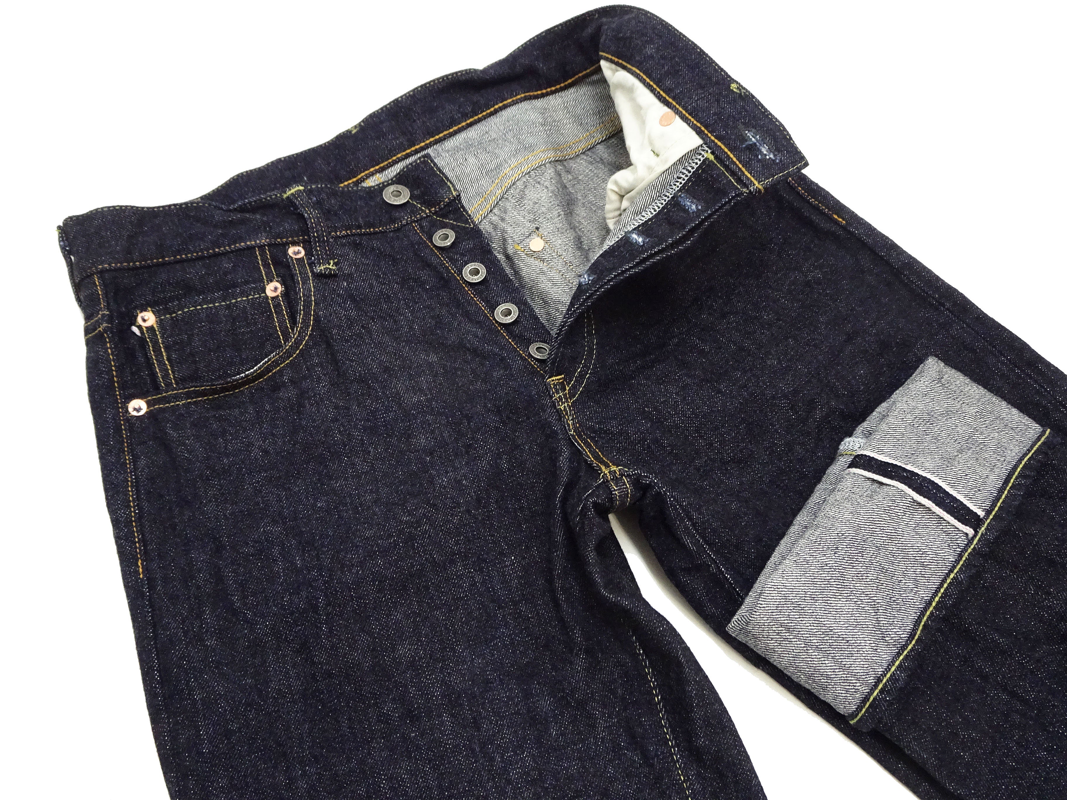 ONI-200 Relaxed Straight Fit Men's Jeans | 15oz Selvedge Denim | High Rise Button Fly | Indigo Wash | Durable & Comfortable for Casual Wear, Work & Everyday Use