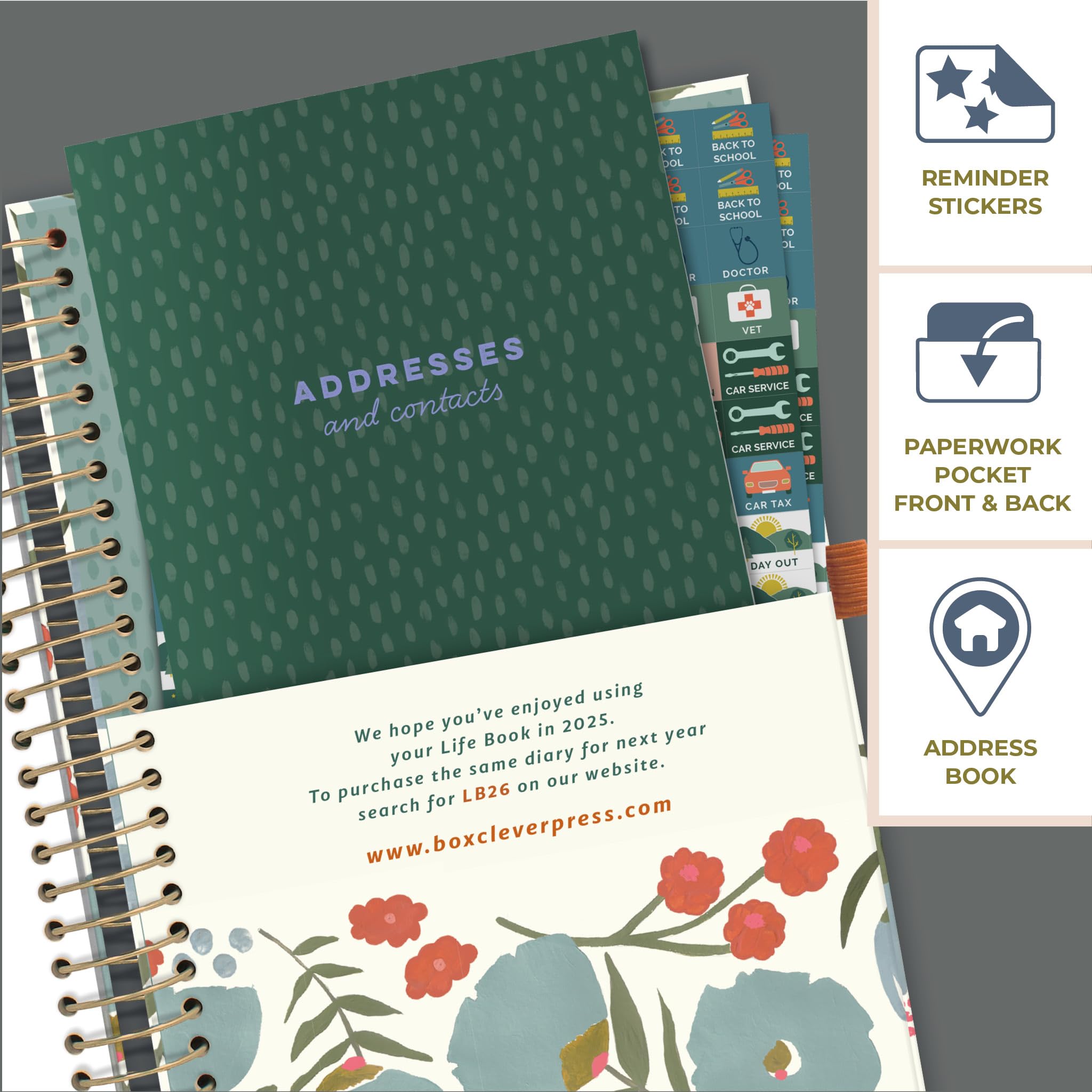 **Boxclever Press Life Book 2025 Diary - A5 Weekly Planner (August 2024 - December 2025) with Shopping Lists, Planning Pages & Stickers - Perfect for Work, School & Personal Organization**