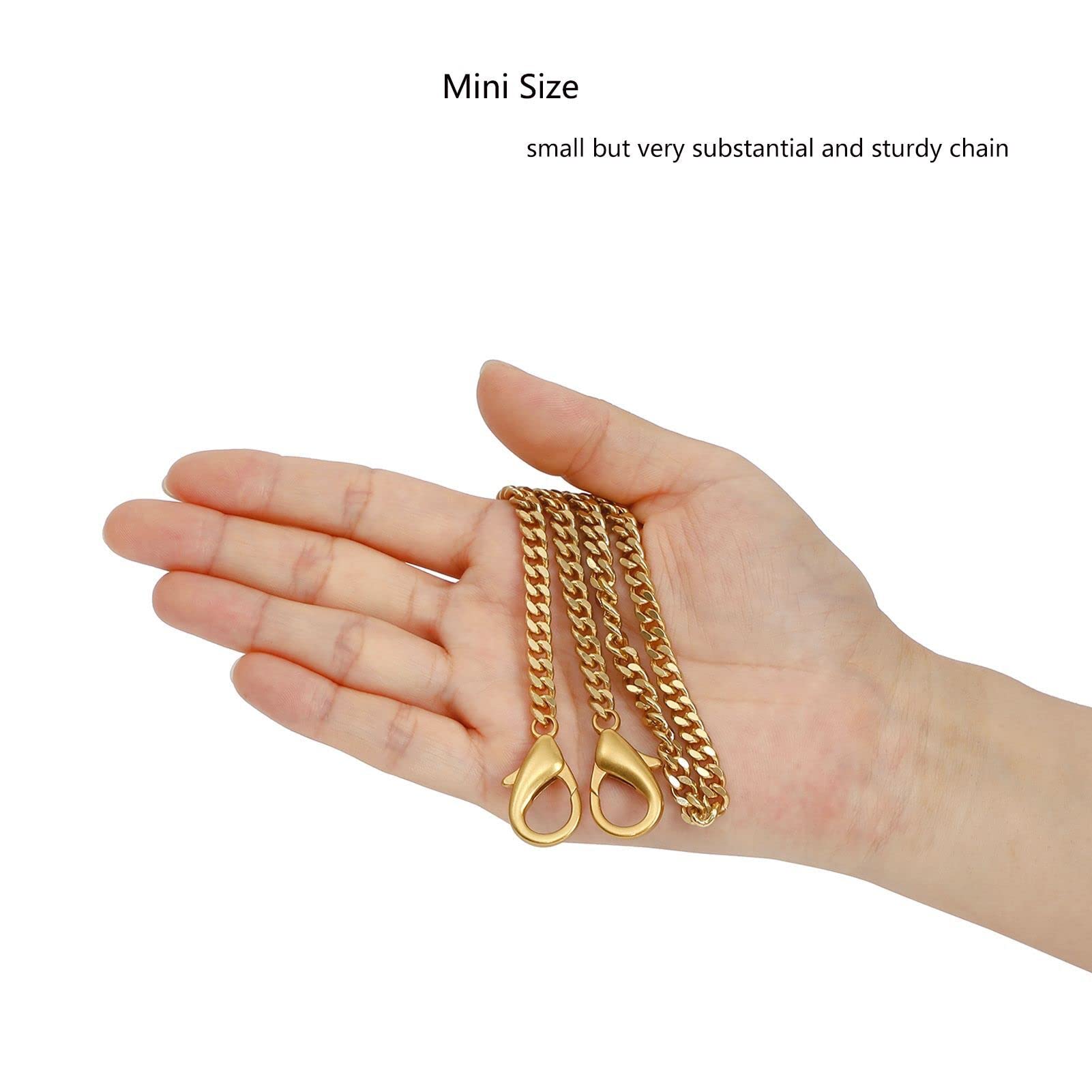 Mini Crossbody Purse Strap Replacement - 18 Inch Antique Gold Handbag Chain Strap with Charms | Adjustable Shoulder Bag Accessory for Women, Fashionable & Durable | Perfect for Daily Use, Travel, Shopping & Parties