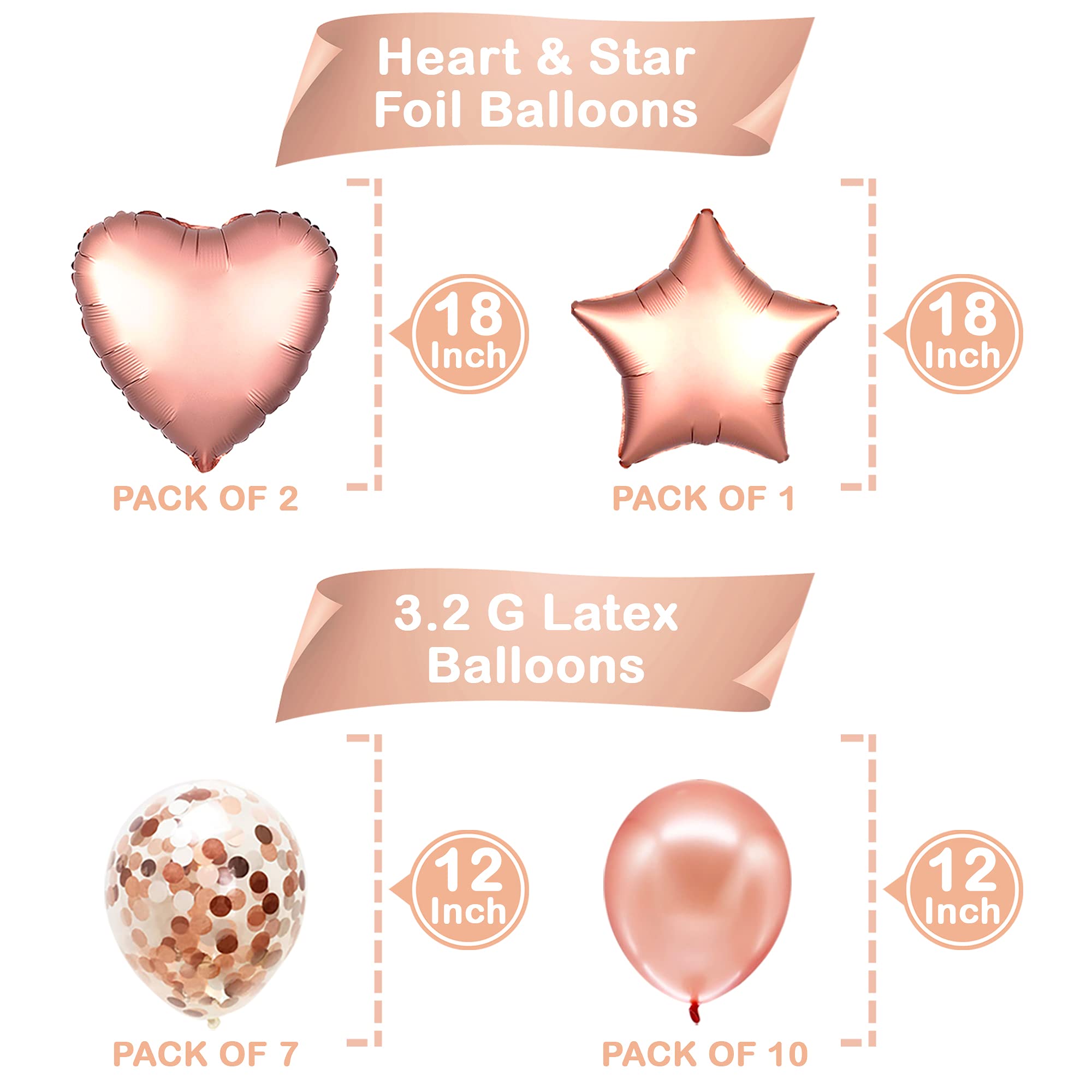 KatchOn 36 Inch Rose Gold Love Balloon Letters Set - Pack of 21, Blush Pink Foil Balloons with Confetti for Engagement, Anniversary & Wedding Decorations | Romantic Party Backdrop, Photo Booth Props, Valentine's Day Celebration
