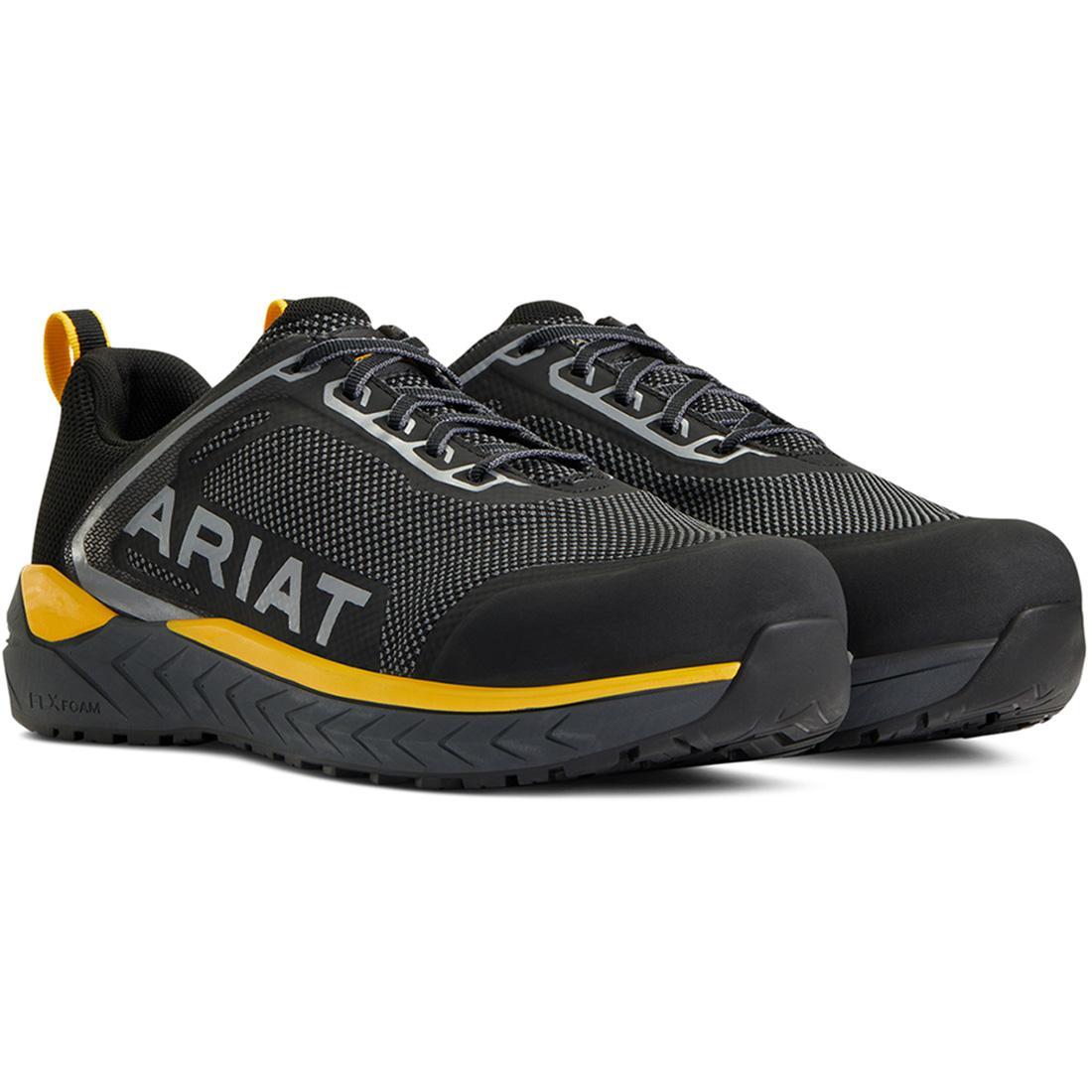 Outpace Composite Toe SD Work Shoes for Men - Lightweight Safety Shoes with Slip-Resistant Sole, Electrical Hazard Protection - Ideal for Construction, Warehouse & Industrial Work (Charcoal)