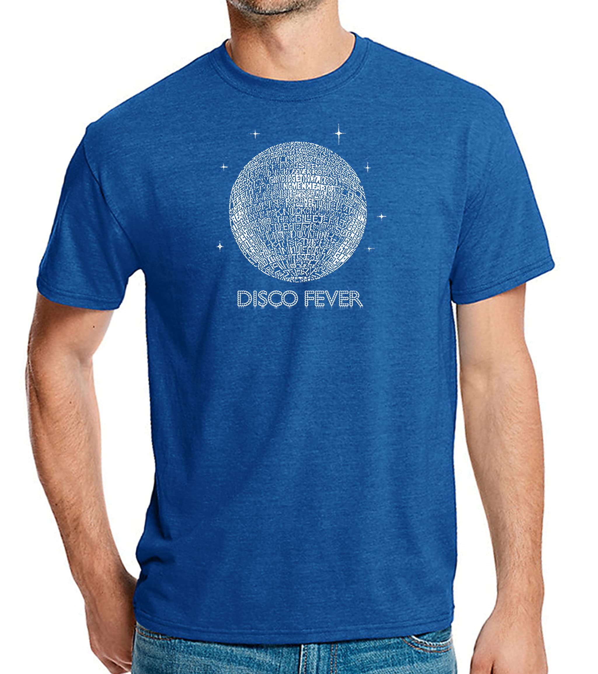 LA POP ART Men's Word Art Tank Top - Disco Ball Design | Graphic Muscle Tee for Casual Wear & Summer Outfits | Perfect for Parties, Concerts & Retro Events