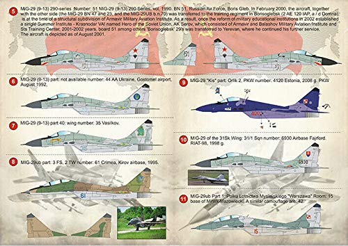 1/72 Scale MiG-29 Fulcrum Aircraft Model Decal Sheet - Print Scale 72-407 - Perfect for Model Builders & Aviation Enthusiasts - Ideal for Scale Models, Dioramas & Collectible Displays