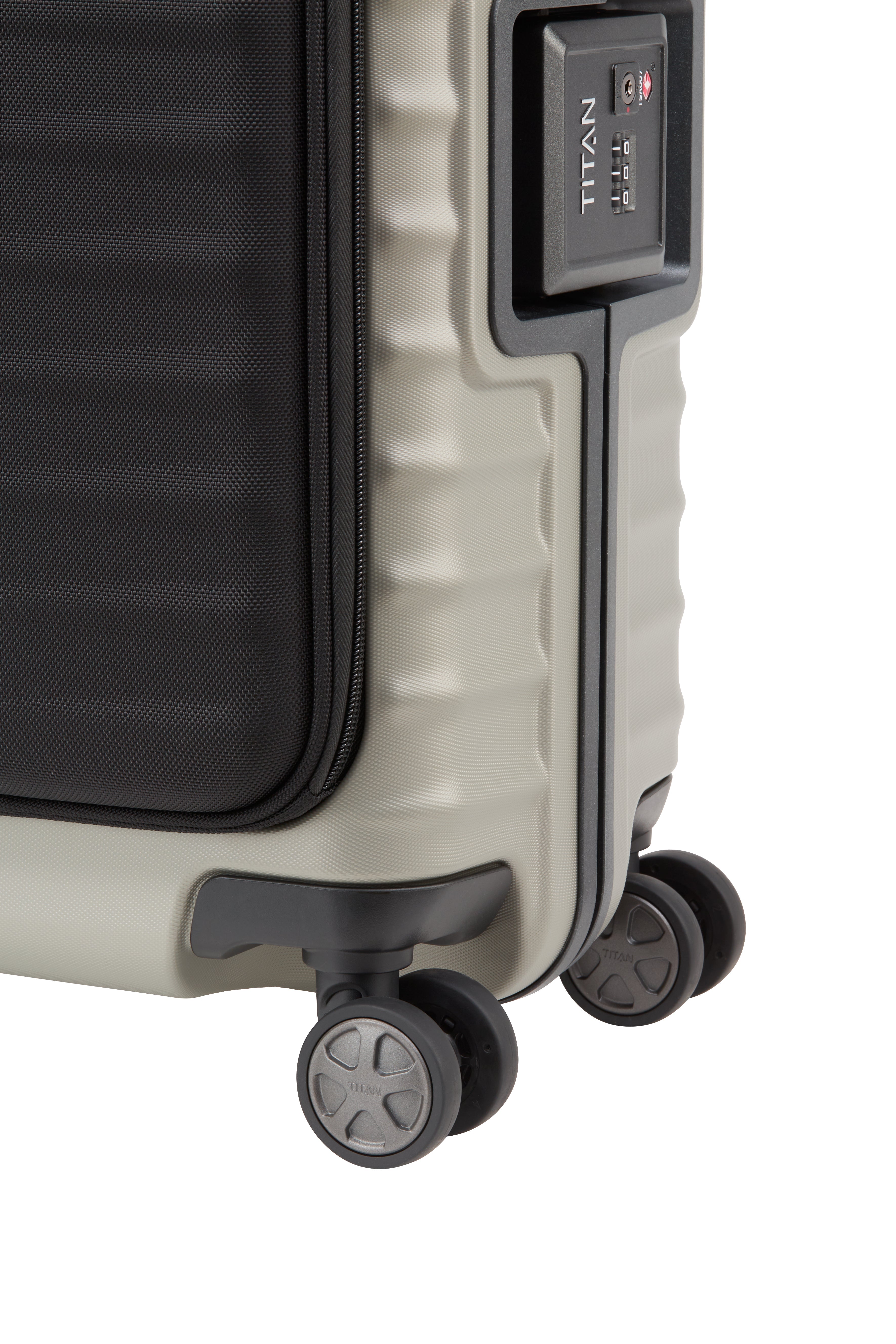 Titan LITRON Frame Trolley S Carry On Luggage with Front Pocket - Lightweight Spinner Suitcase for Business Travel & Weekend Getaways