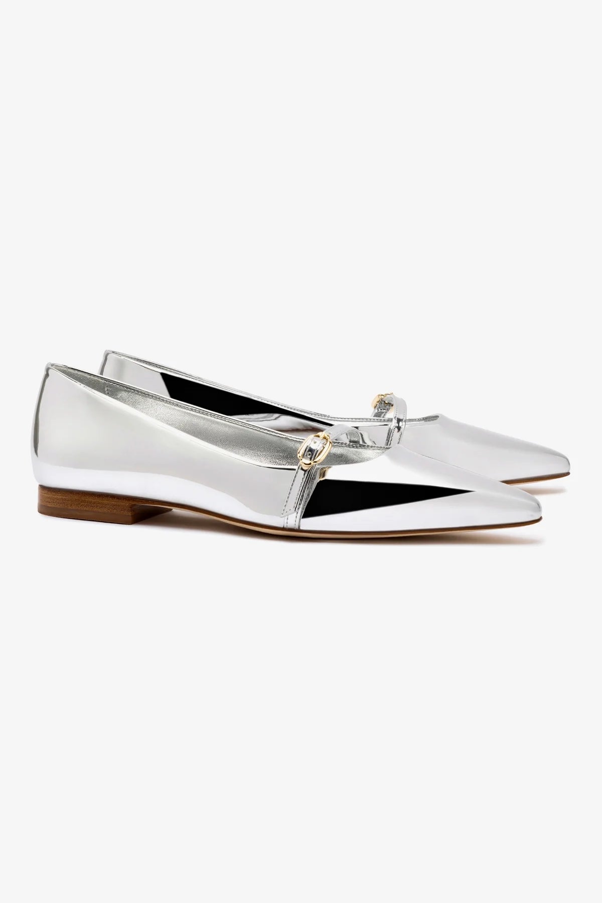 Irene Flat Shoes in Silver Specchio - Stylish & Comfortable Women's Flats for Work, Casual & Party Wear