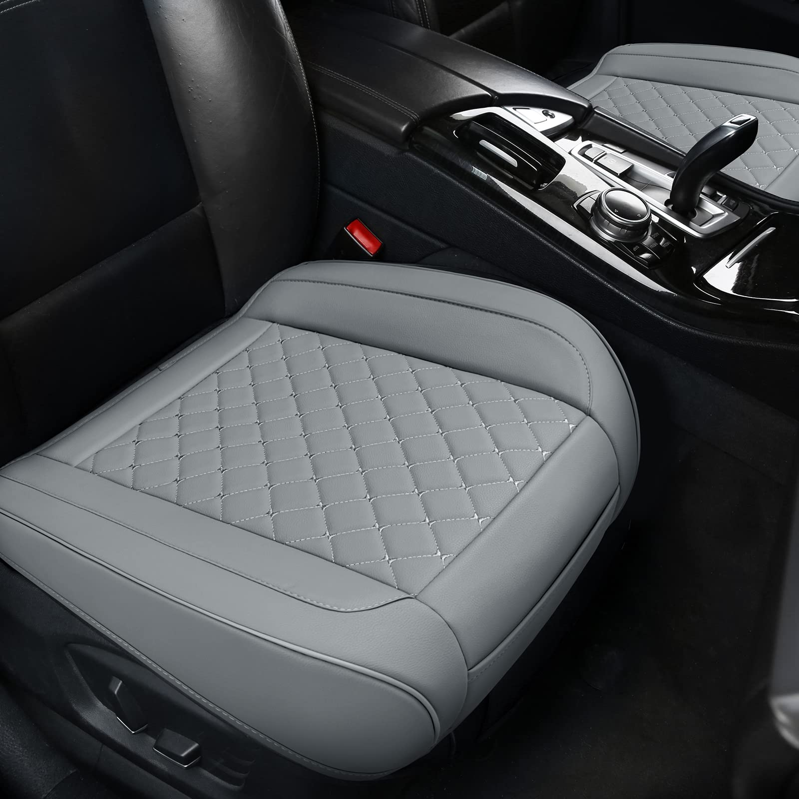 Premium PU Leather Car Seat Covers - Universal Fit for 95% Vehicles (Grey) | Front Seat Cushion Protectors for Cars, SUVs & Trucks | Waterproof & Easy to Clean | Perfect for Daily Commute, Road Trips & Family Travel