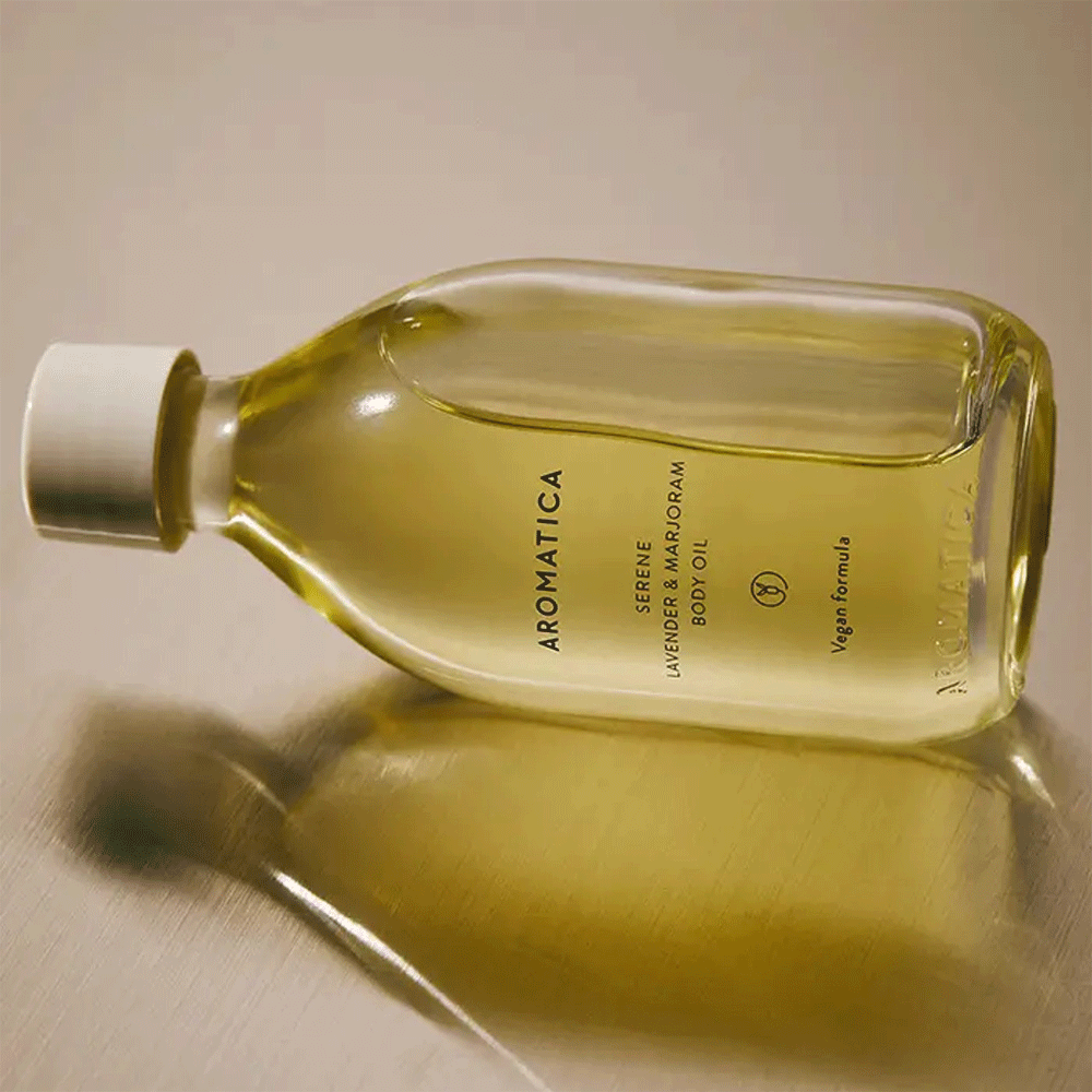 AROMATICA Serene Body Oil with Lavender & Marjoram - 100ml Natural Relaxing Massage Oil for Stress Relief & Better Sleep