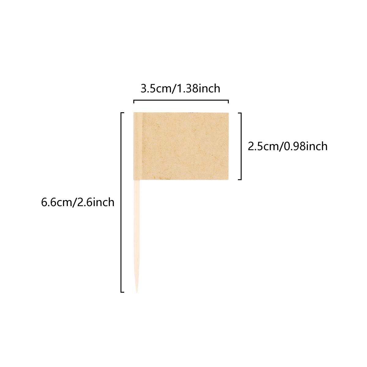 100-Piece Blank Kraft Toothpick Flags - Food Labels & Cheese Markers for Charcuterie Boards, Party Buffets, Appetizers & Cocktail Picks | Perfect for Weddings, Catering & DIY Food Decorations