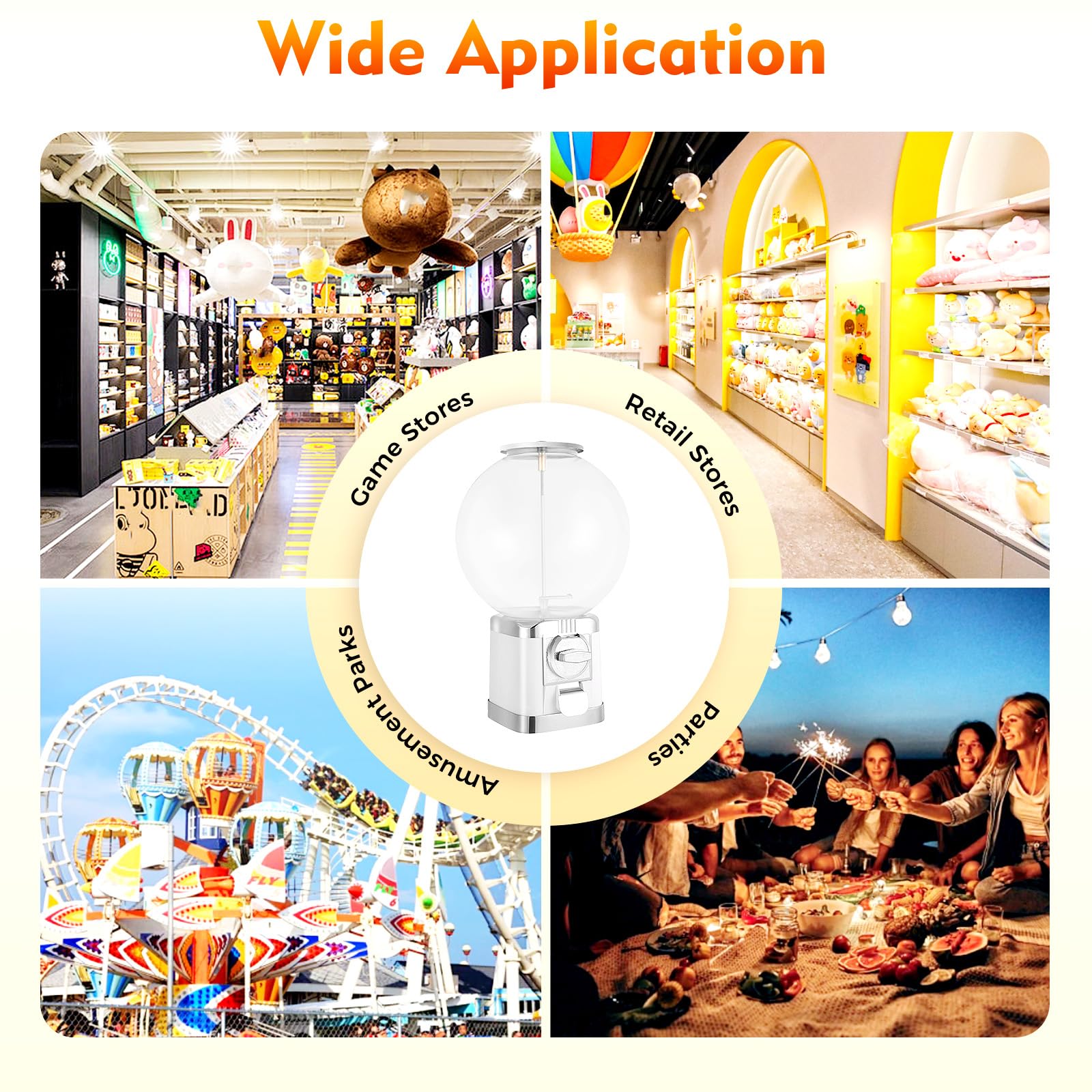 **Mini Candy Gumball Vending Machine - White | Toy & Capsule Dispenser for Business | Perfect for Parties, Events & Retail Stores | Only $1**